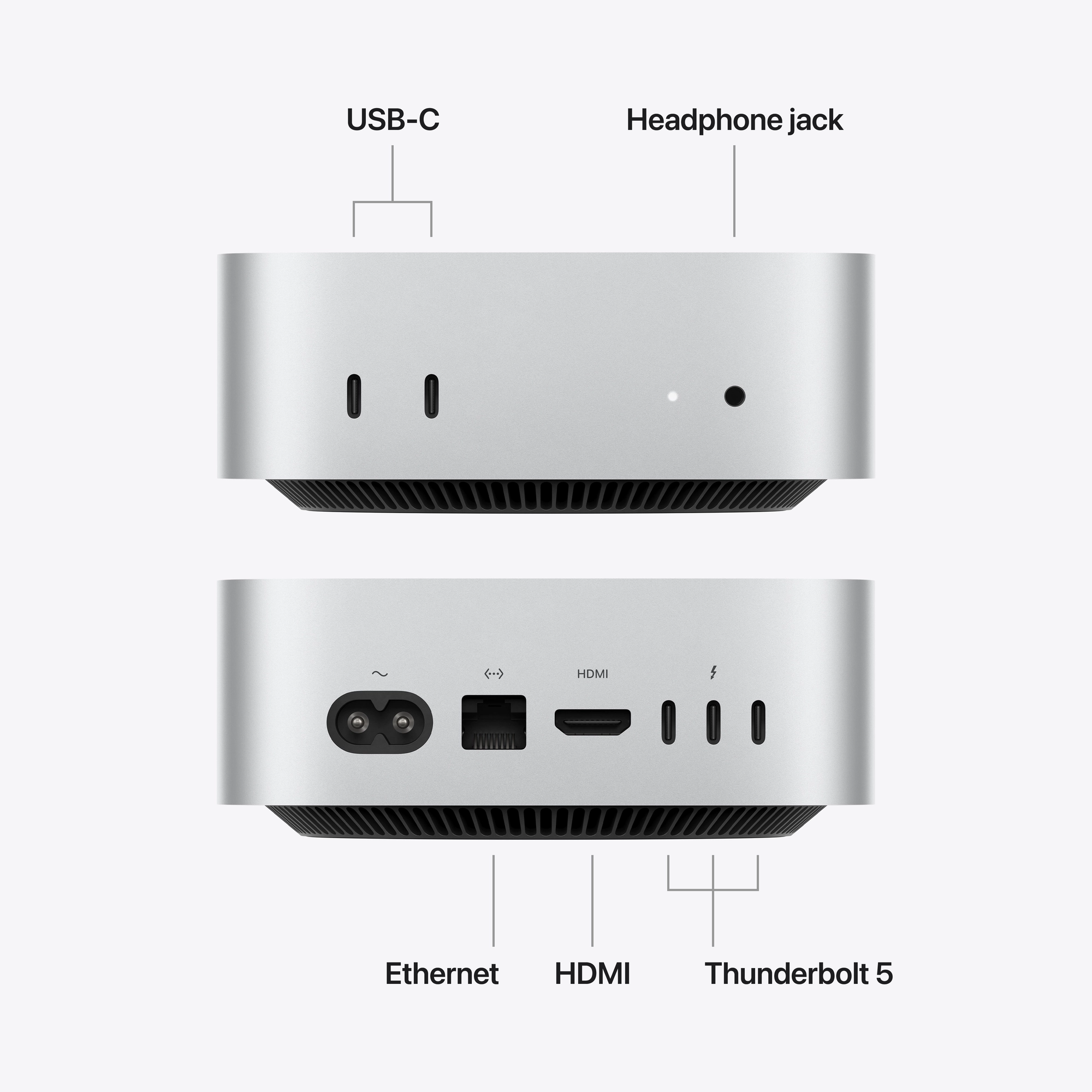 Mac mini: M5 Pro chip, 15 magos CPU, 16 magos GPU, 24GB egyesített memória, 512GB‑os SSD