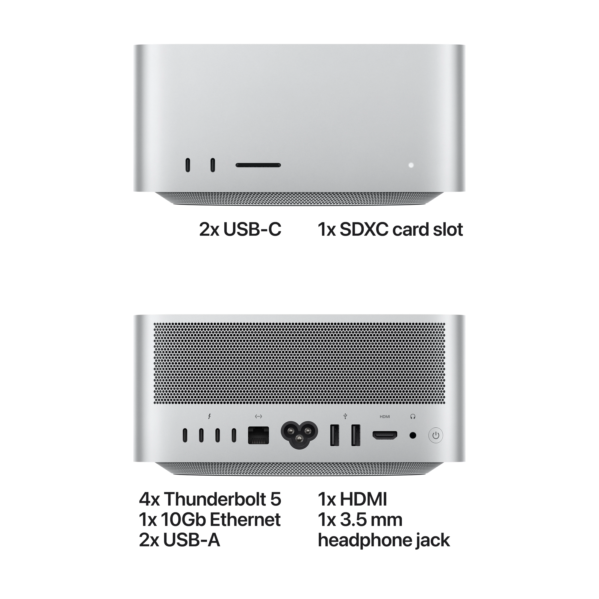 Mac Studio: M5 Max chip, 18 magos CPU, 40 magos GPU, 48GB RAM, 512GB SSD