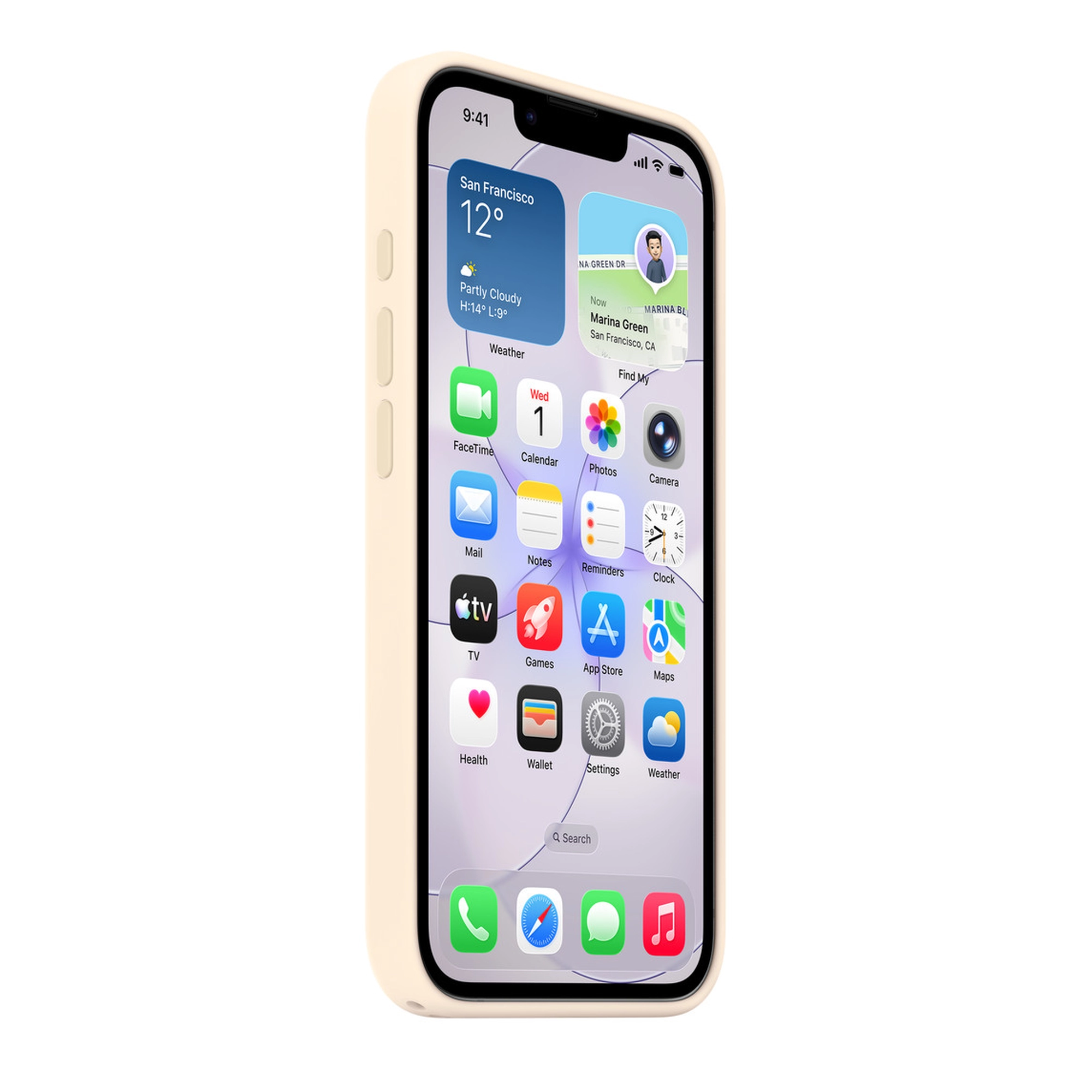 MagSafe-rögzítésű iPhone 17e-szilikontok – vanília