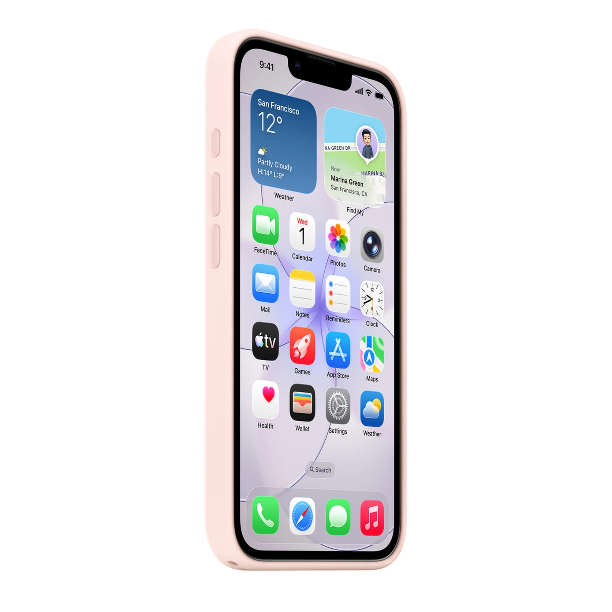 MagSafe-rögzítésű iPhone 17e-szilikontok – halvány rózsaszín