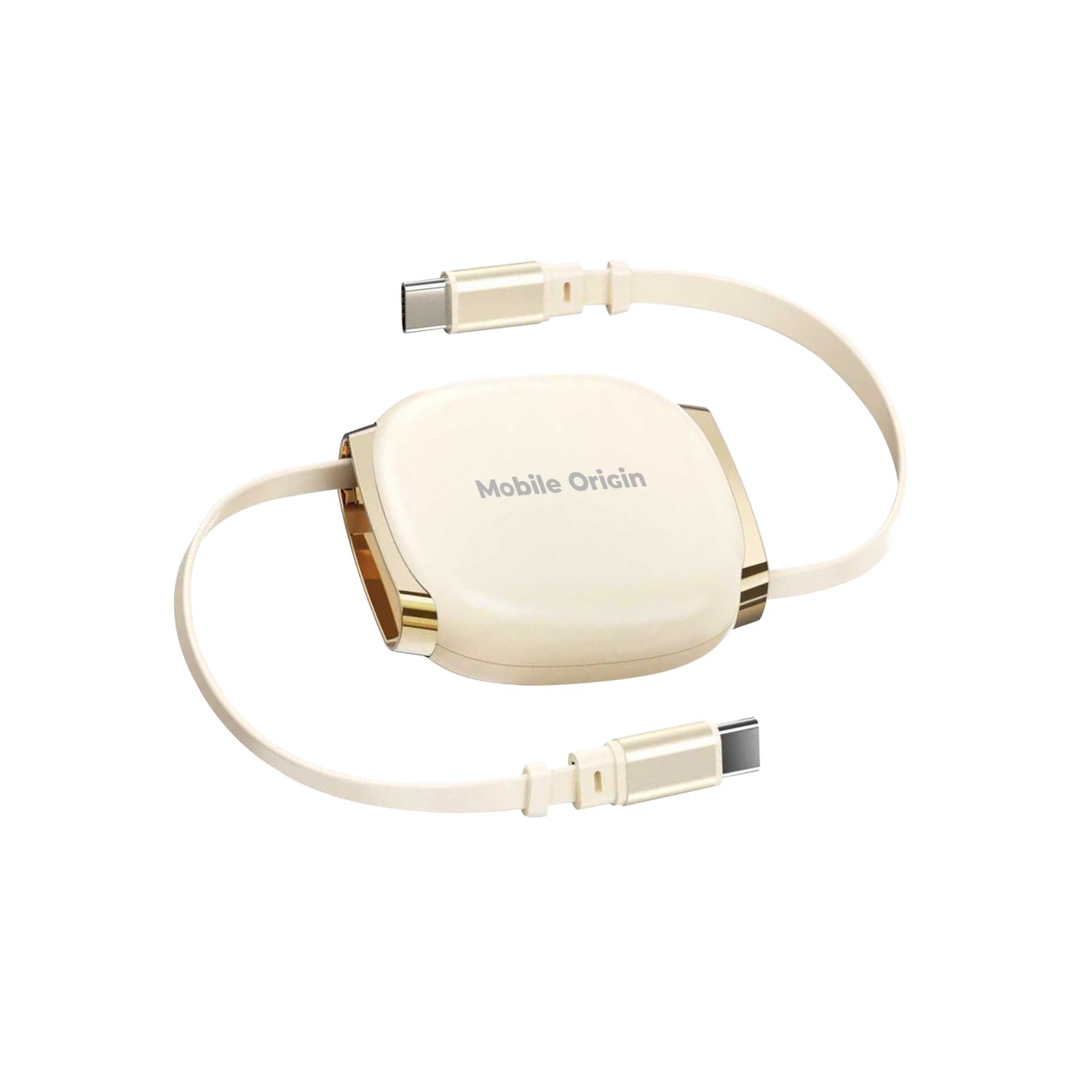 Mobile Origin CB7 100W visszahúzható USB-C - USB-C kábel - bézs