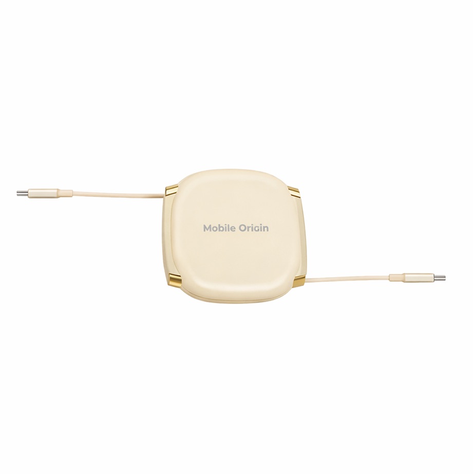 Mobile Origin CB7 100W visszahúzható USB-C - USB-C kábel - bézs