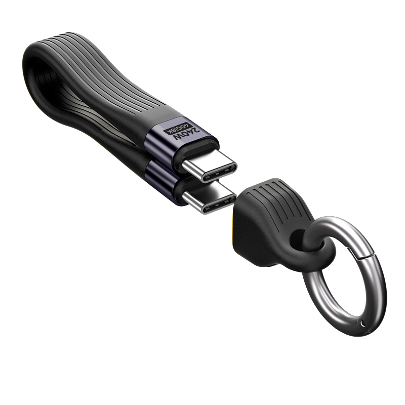 Mobile Origin CB17 240W 40Gbps 8K USB-C kulcstartós kábel - fekete