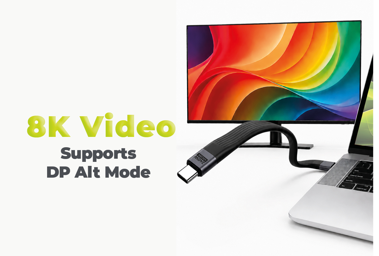 Mobile Origin CB17 240W 40Gbps 8K USB-C kulcstartós kábel - fekete
