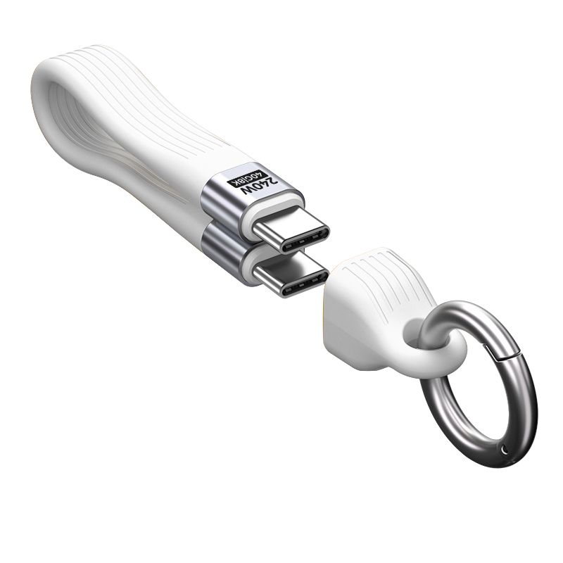 Mobile Origin CB17 240W 40Gbps 8K USB-C kulcstartós kábel - fehér