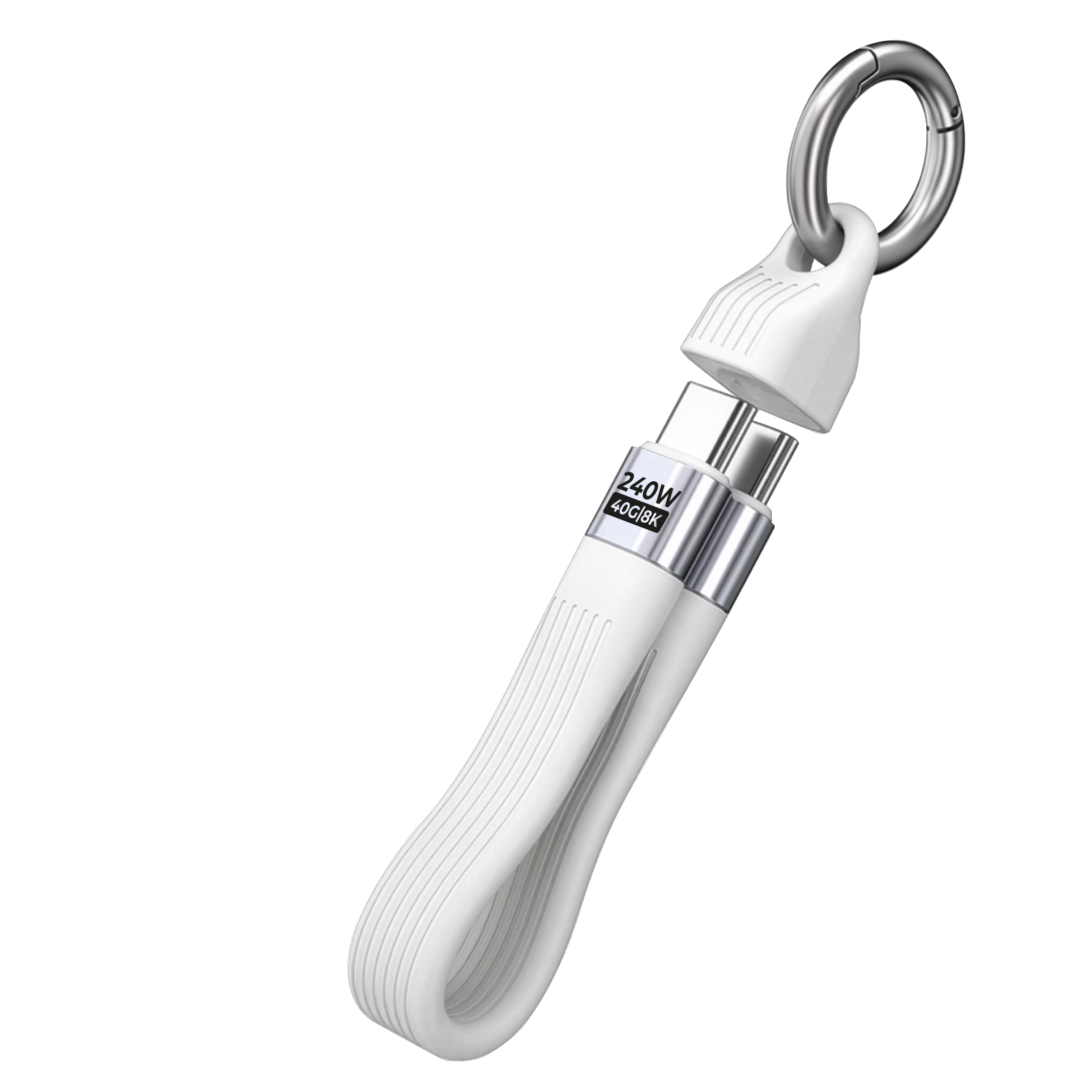 Mobile Origin CB17 240W 40Gbps 8K USB-C kulcstartós kábel - fehér