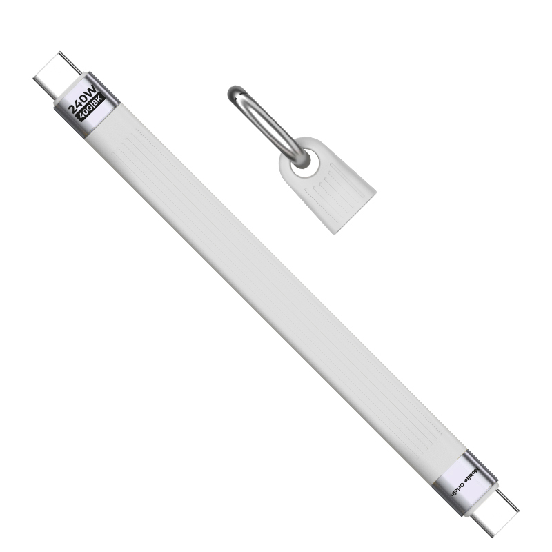 Mobile Origin CB17 240W 40Gbps 8K USB-C kulcstartós kábel - fehér