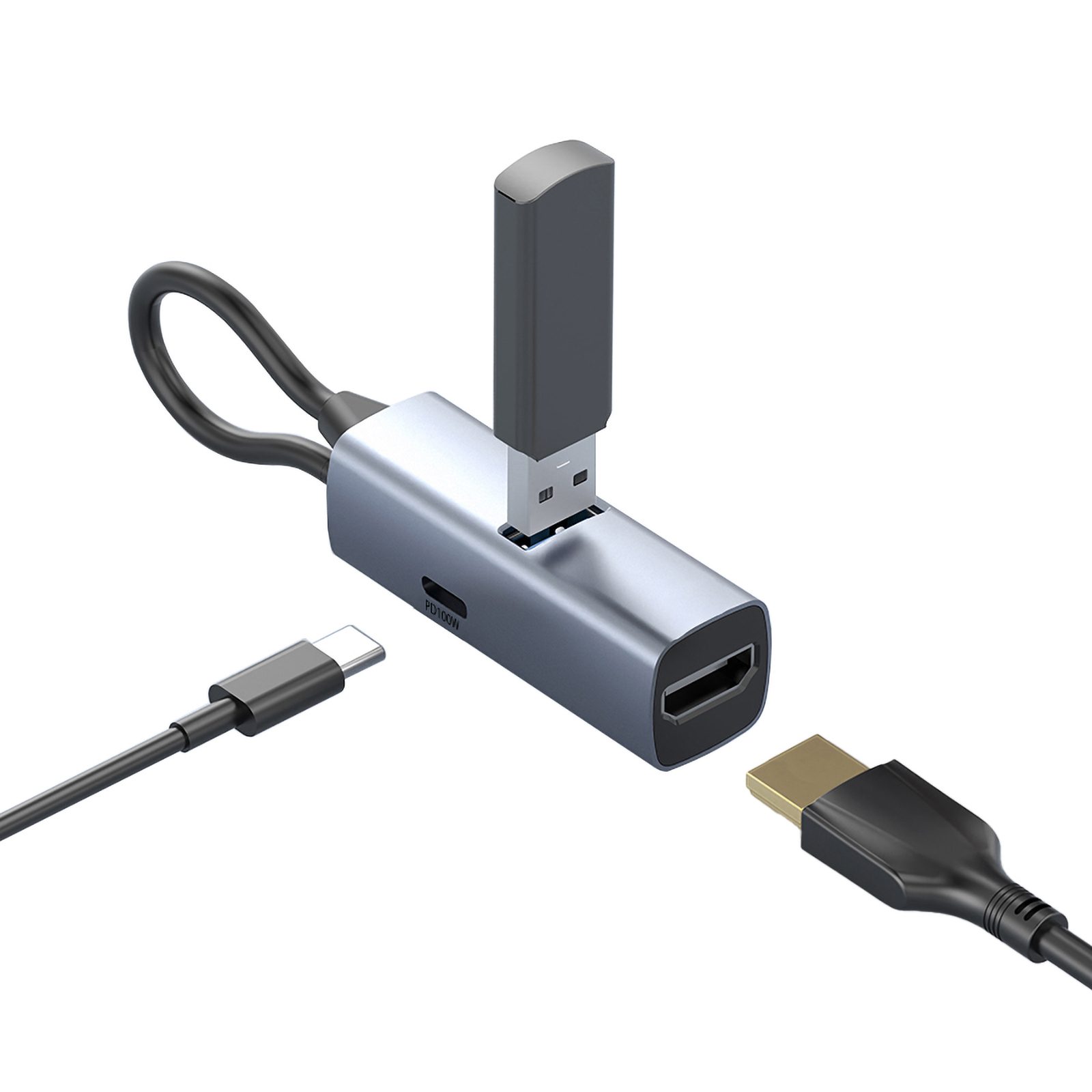 Mobile Origin 3in1 CompactHub (USB-A, USB-C, HDMI, USB-C Cable)