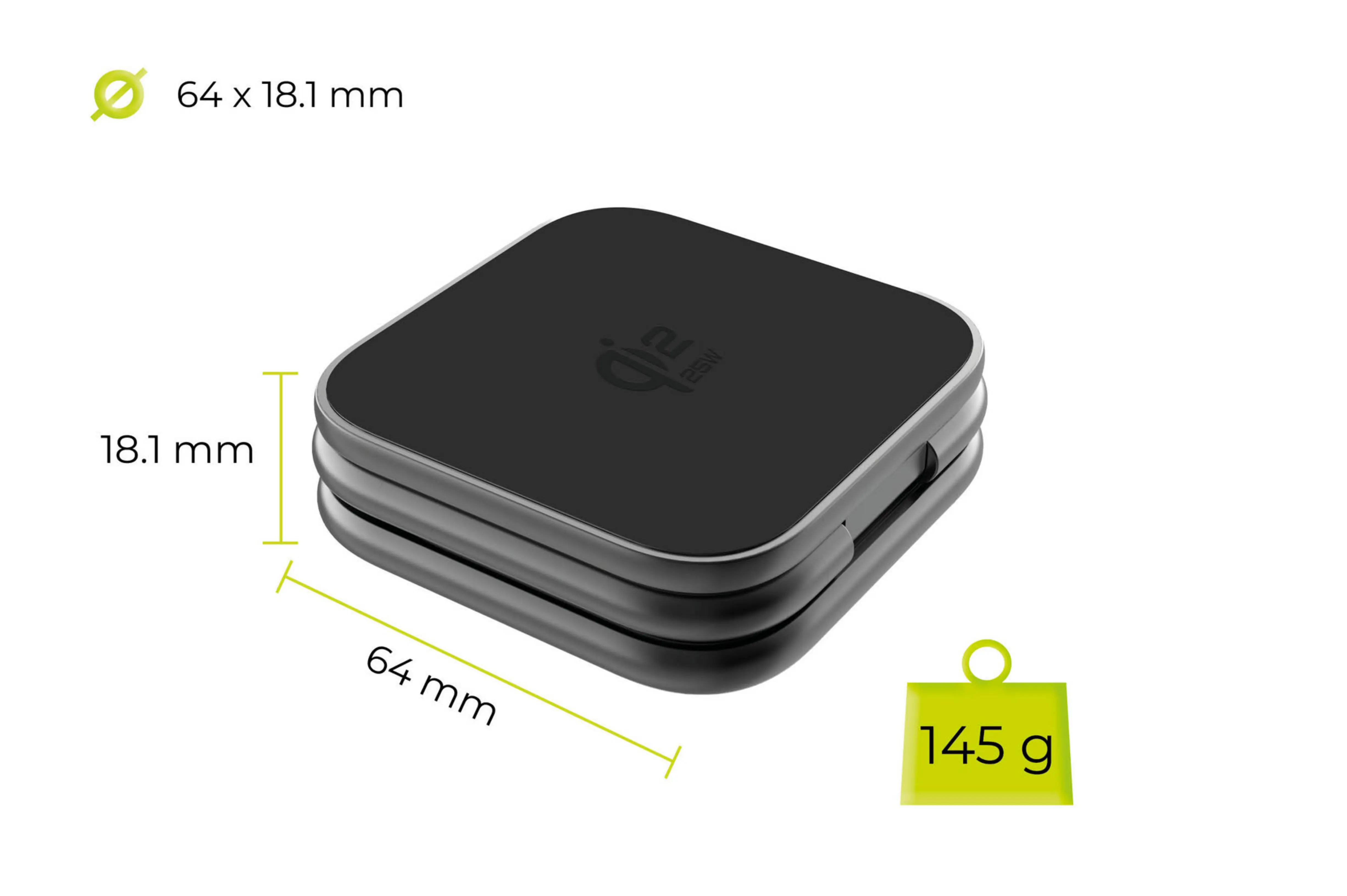 Mobile Origin 3in1 Qi2 25W összehajtható vezeték nélküli töltő - matt fekete