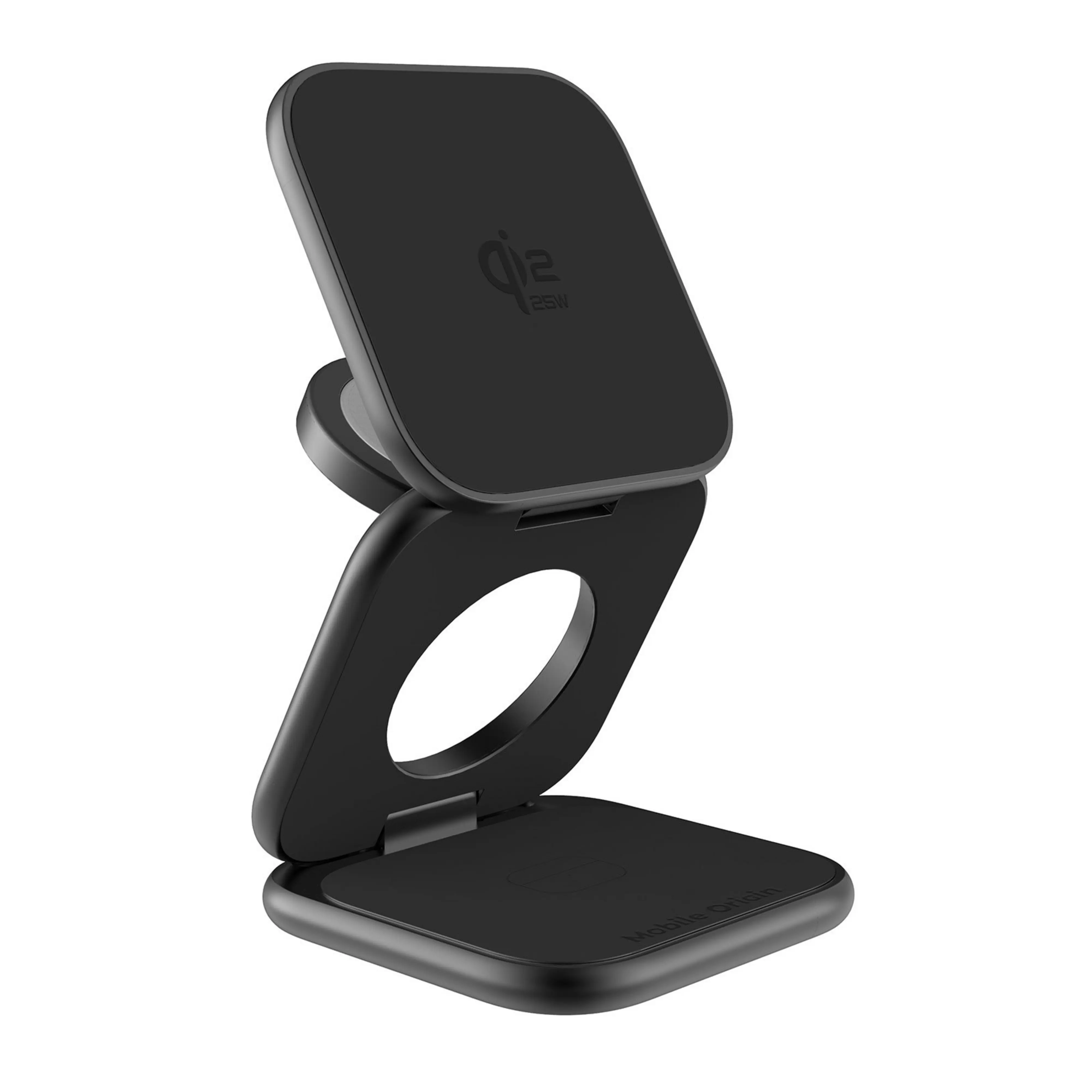 Mobile Origin 3in1 Qi2 25W összehajtható vezeték nélküli töltő - matt fekete