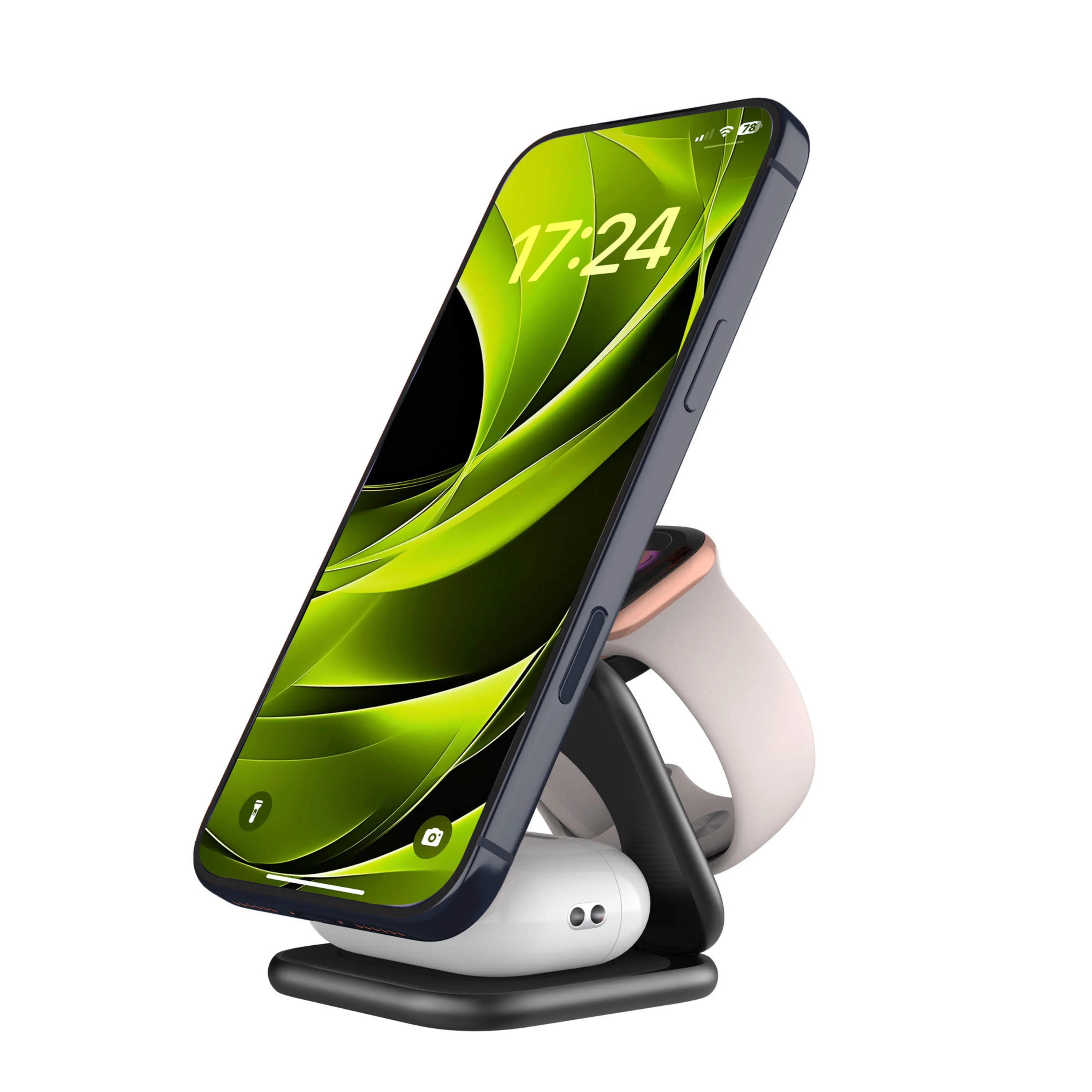 Mobile Origin 3in1 Qi2 25W összehajtható vezeték nélküli töltő - matt fekete
