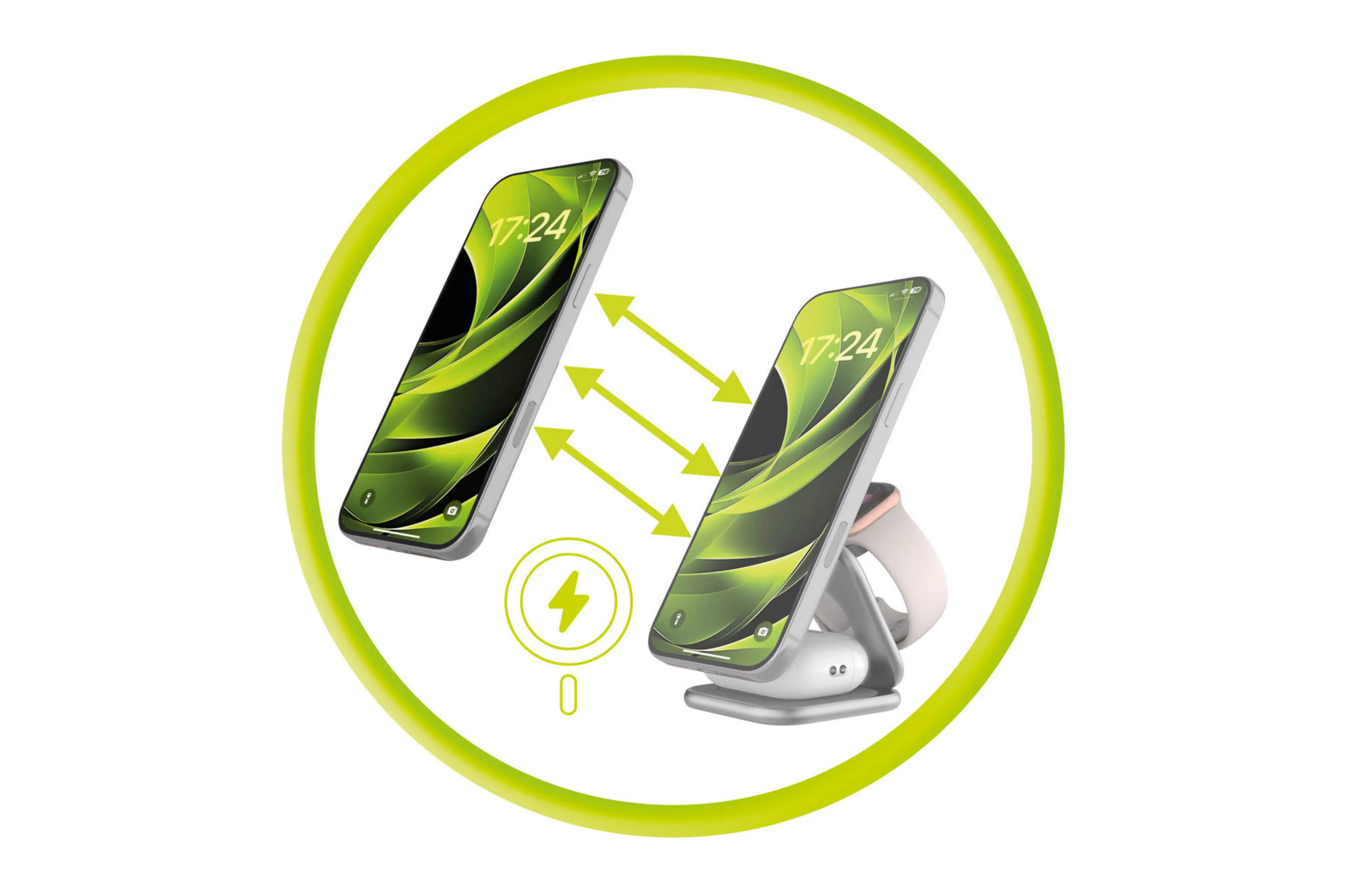 Mobile Origin 3in1 Qi2 25W összehajtható vezeték nélküli töltő - ezüst