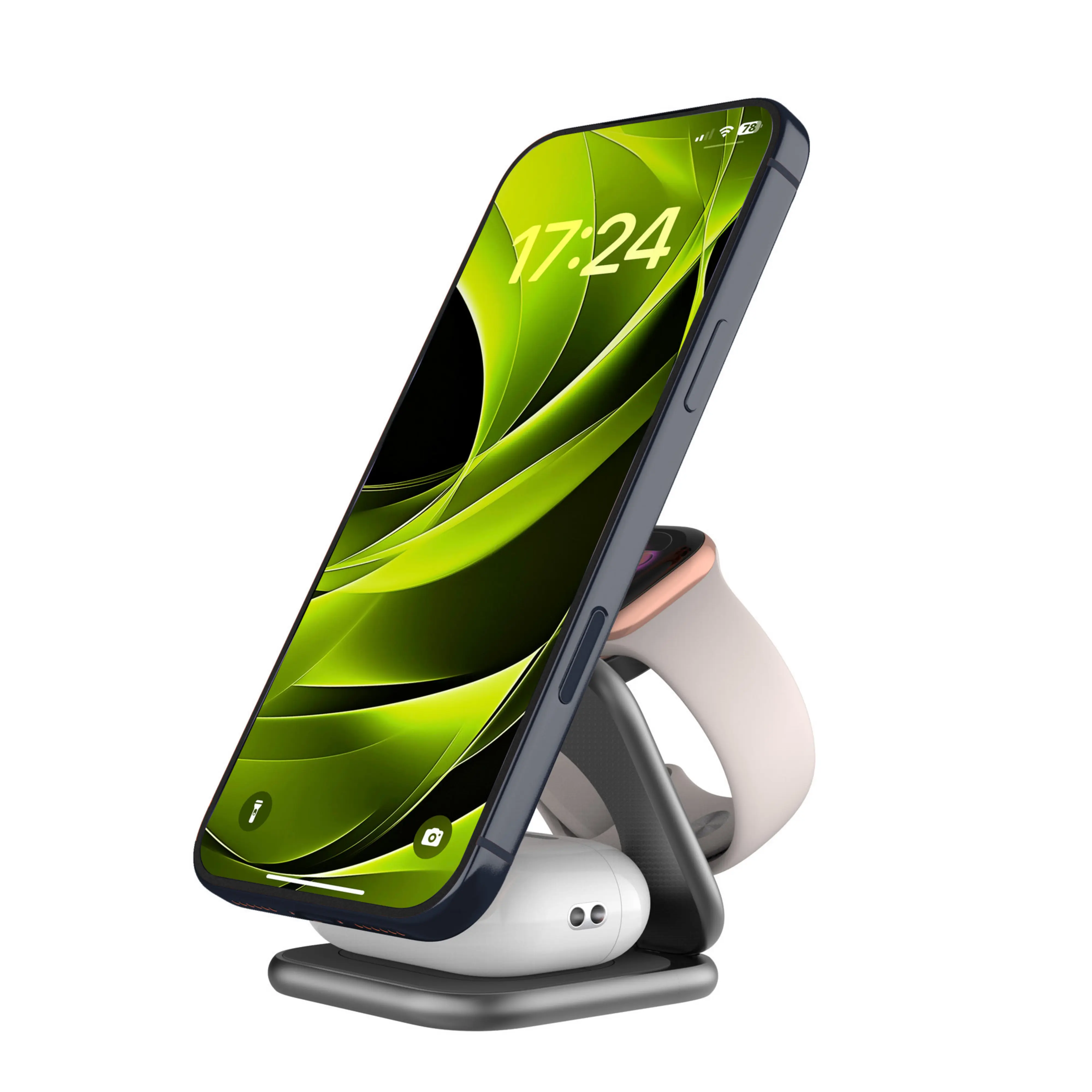 Mobile Origin 3in1 Qi2 25W összehajtható vezeték nélküli töltő - asztroszürke