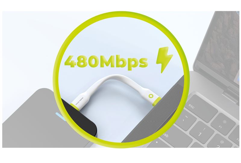 Mobile Origin kompakt USB-C - USB-C kábel - fehér