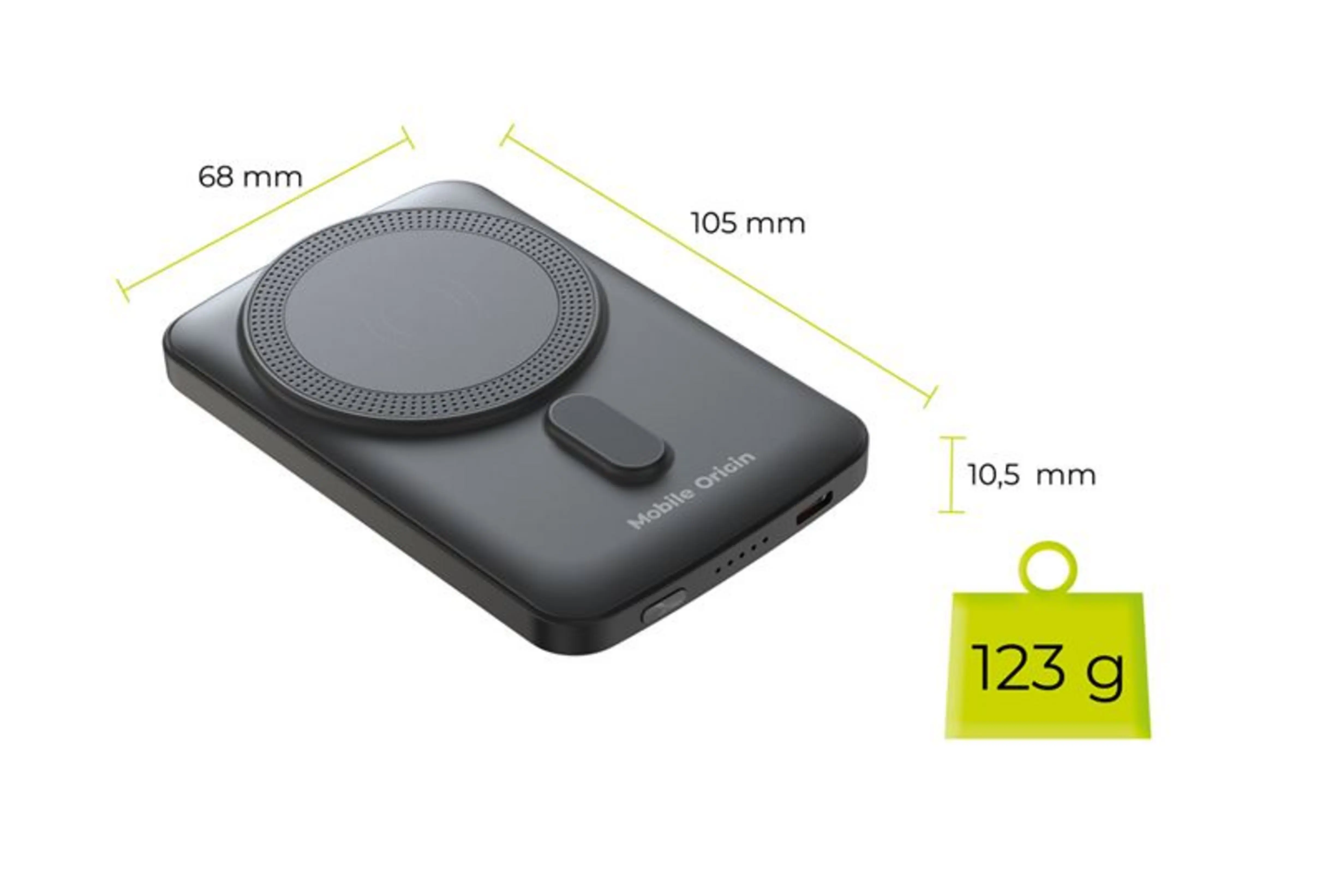 Mobile Origin 5000mAh mágneses powerbank