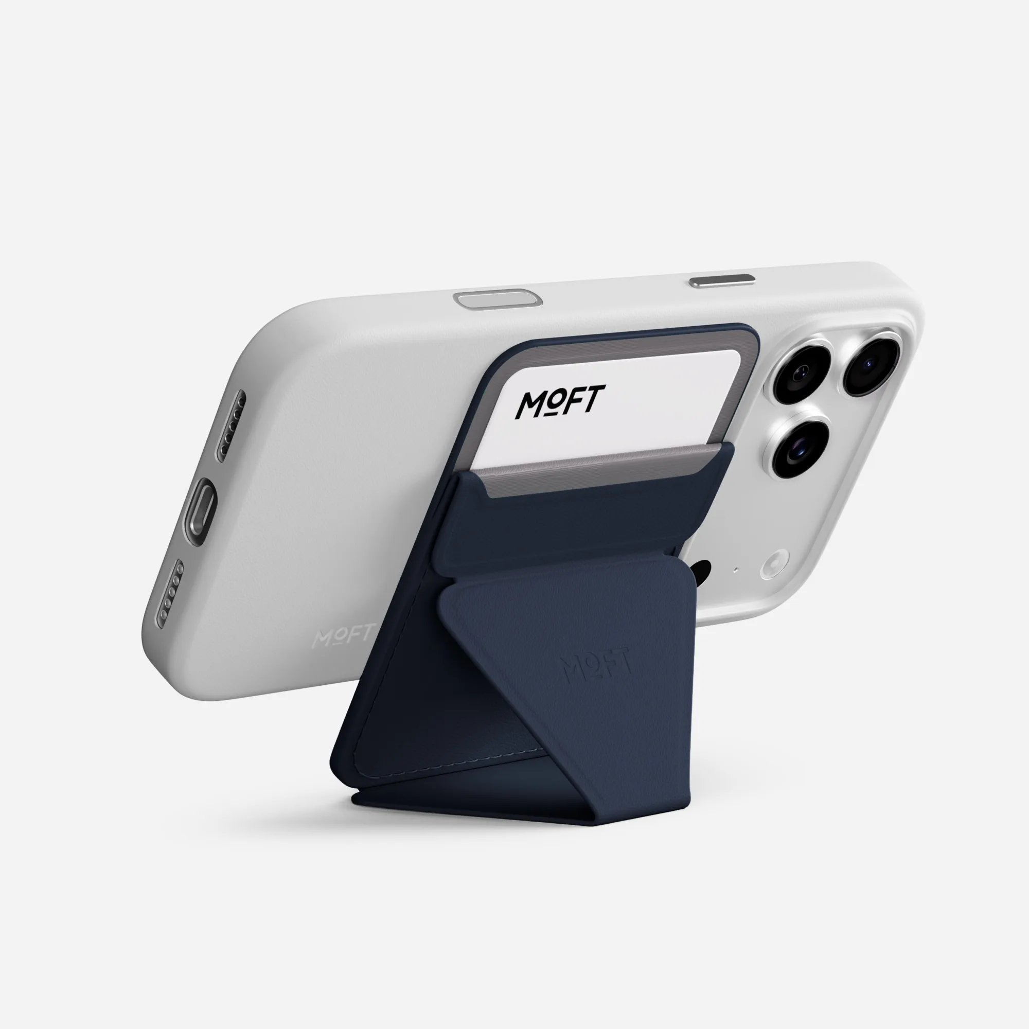MOFT Snap-on Phone Stand & Wallet AERA (3 cards) - Navy Blue