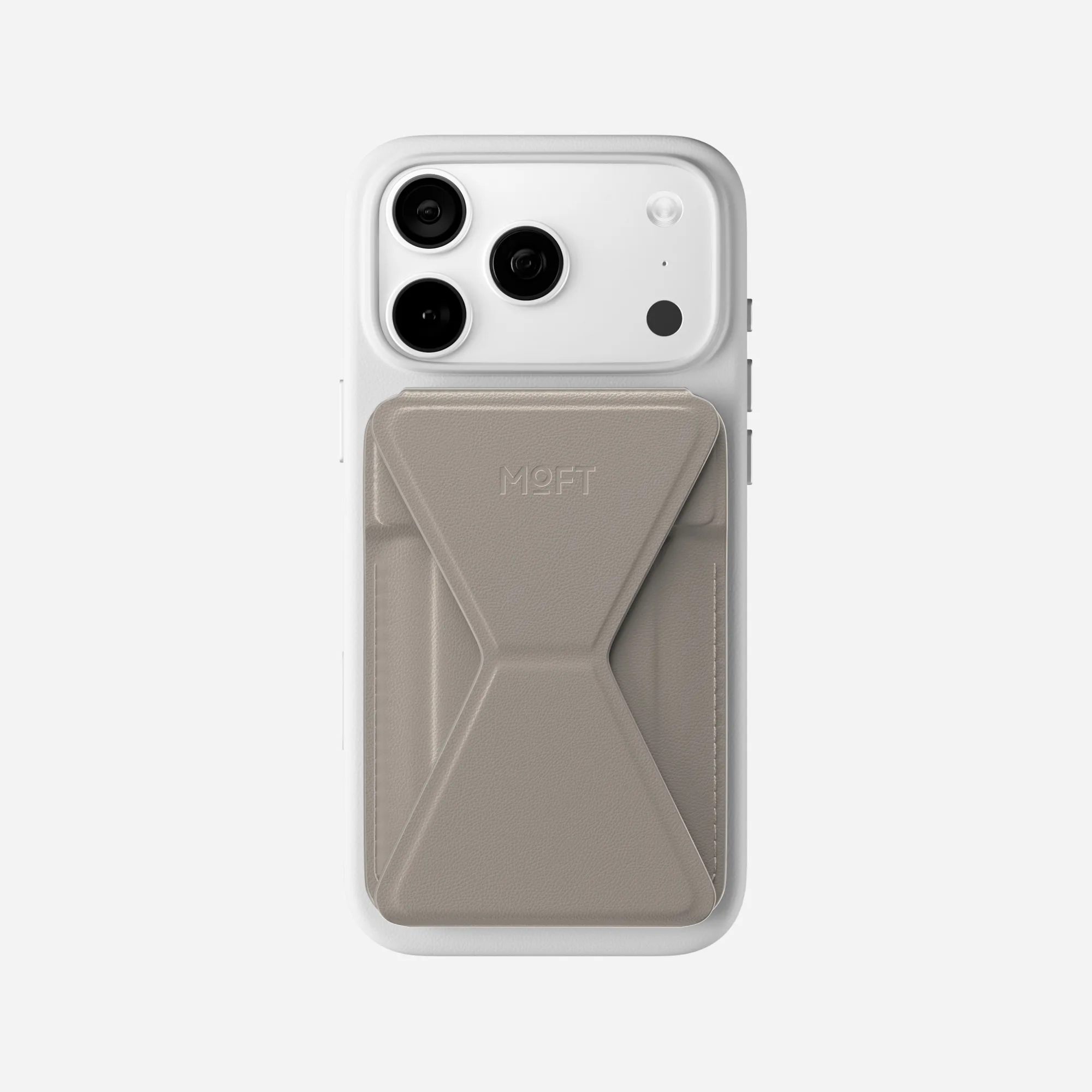 MOFT Snap-on Phone Stand & Wallet AERA (3 cards) - Taupe