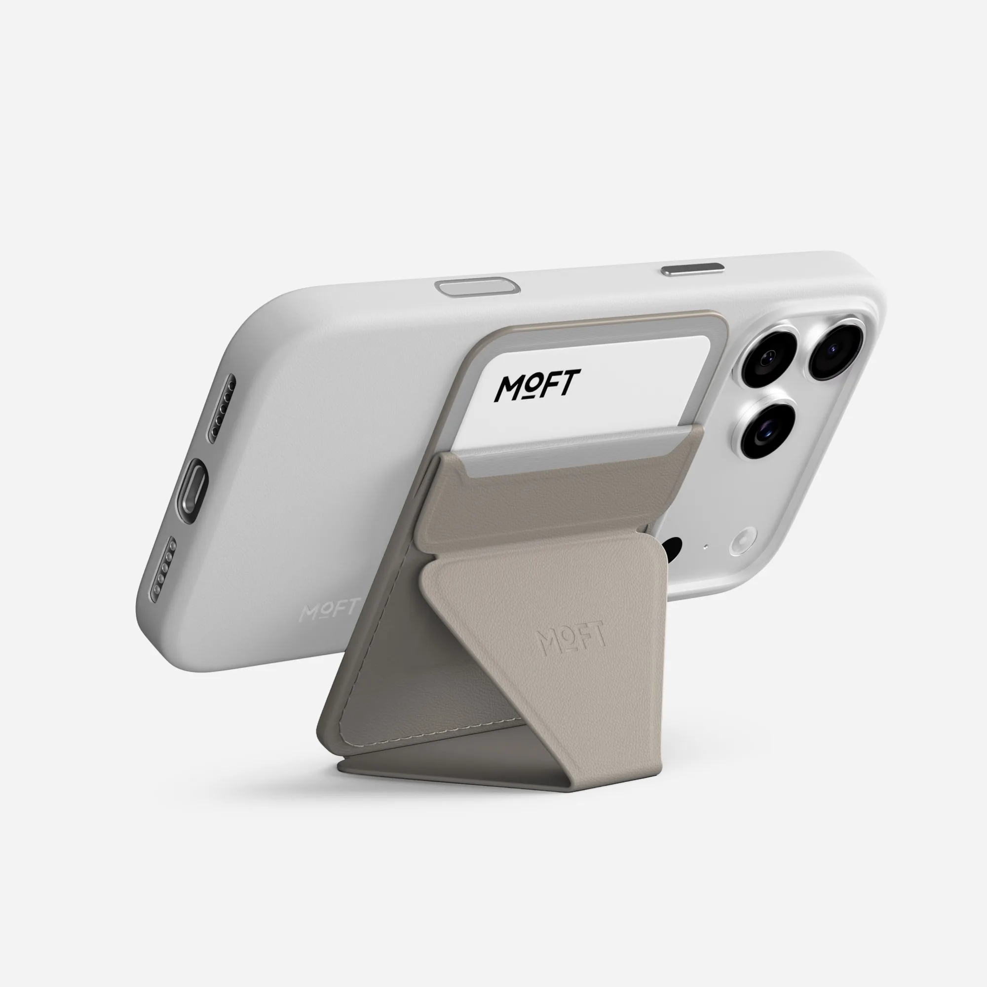 MOFT Snap-on Phone Stand & Wallet AERA (3 cards) - Taupe