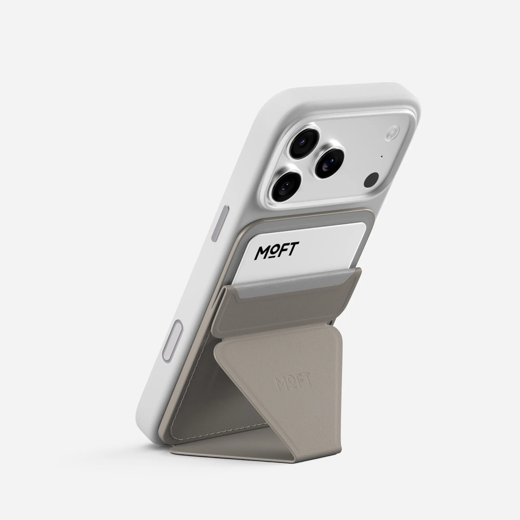MOFT Snap-on Phone Stand & Wallet AERA (3 cards) - Taupe
