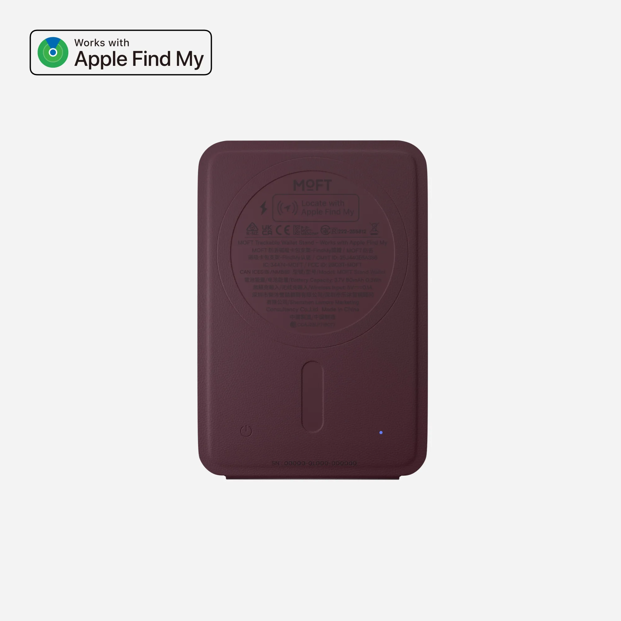 MOFT Trackable Wallet Stand (2 cards) - Cheery Lacquer