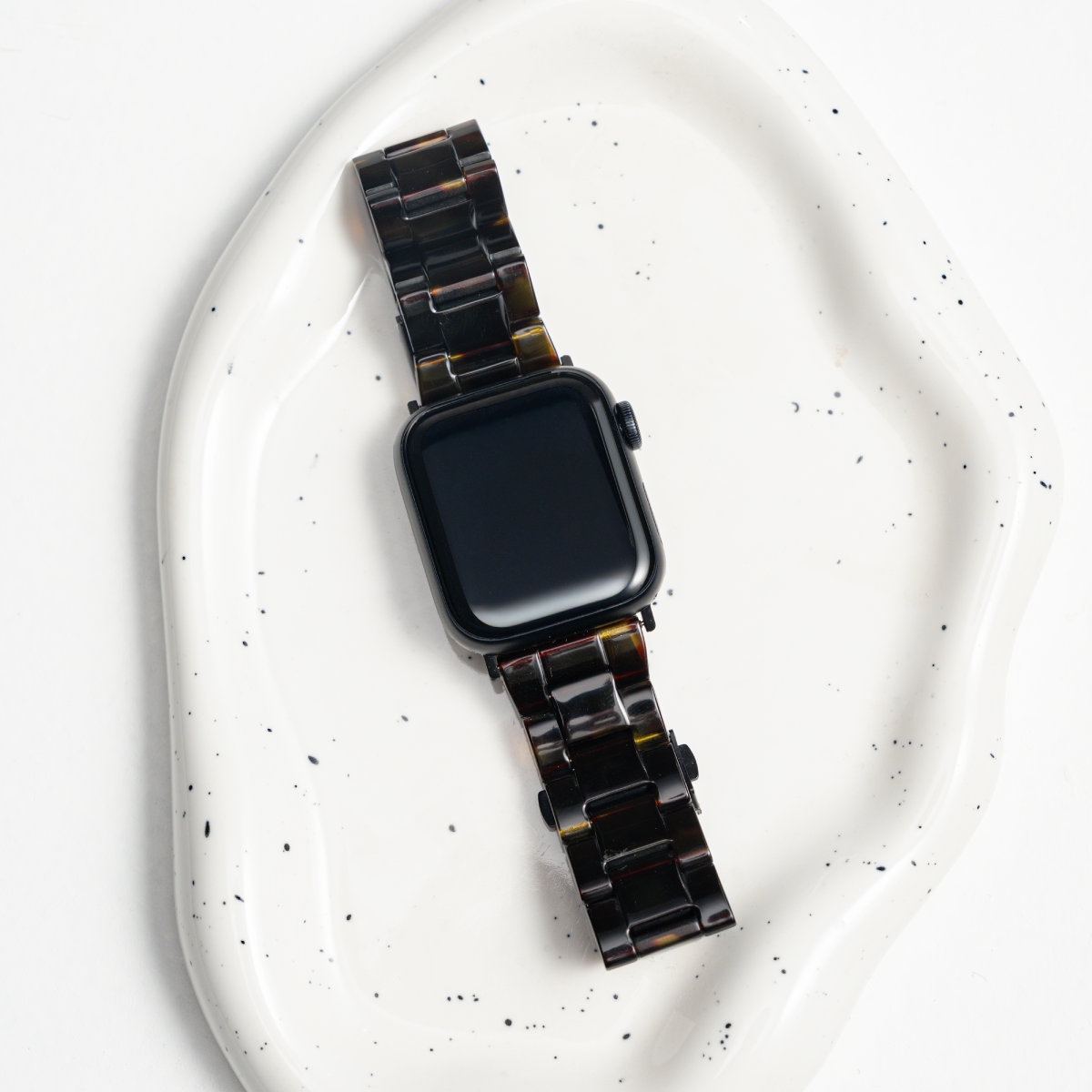 BURGA Apple Watch 38/40/41mm acetát szíj - fekete (fekete szerkezet)