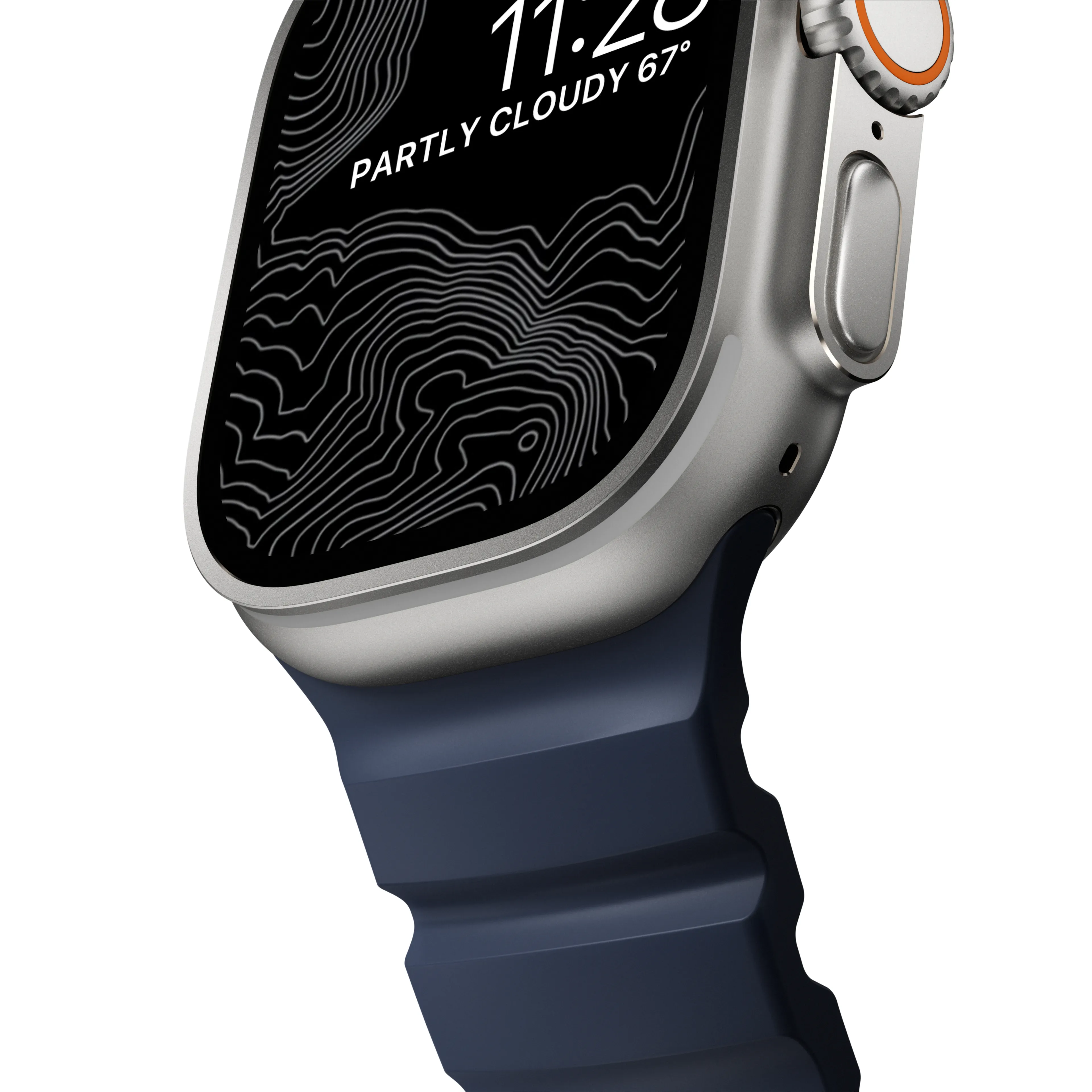 NOMAD Rocky Point Apple Watch 44/45/46/49mm gumi sportszíj - mélykék