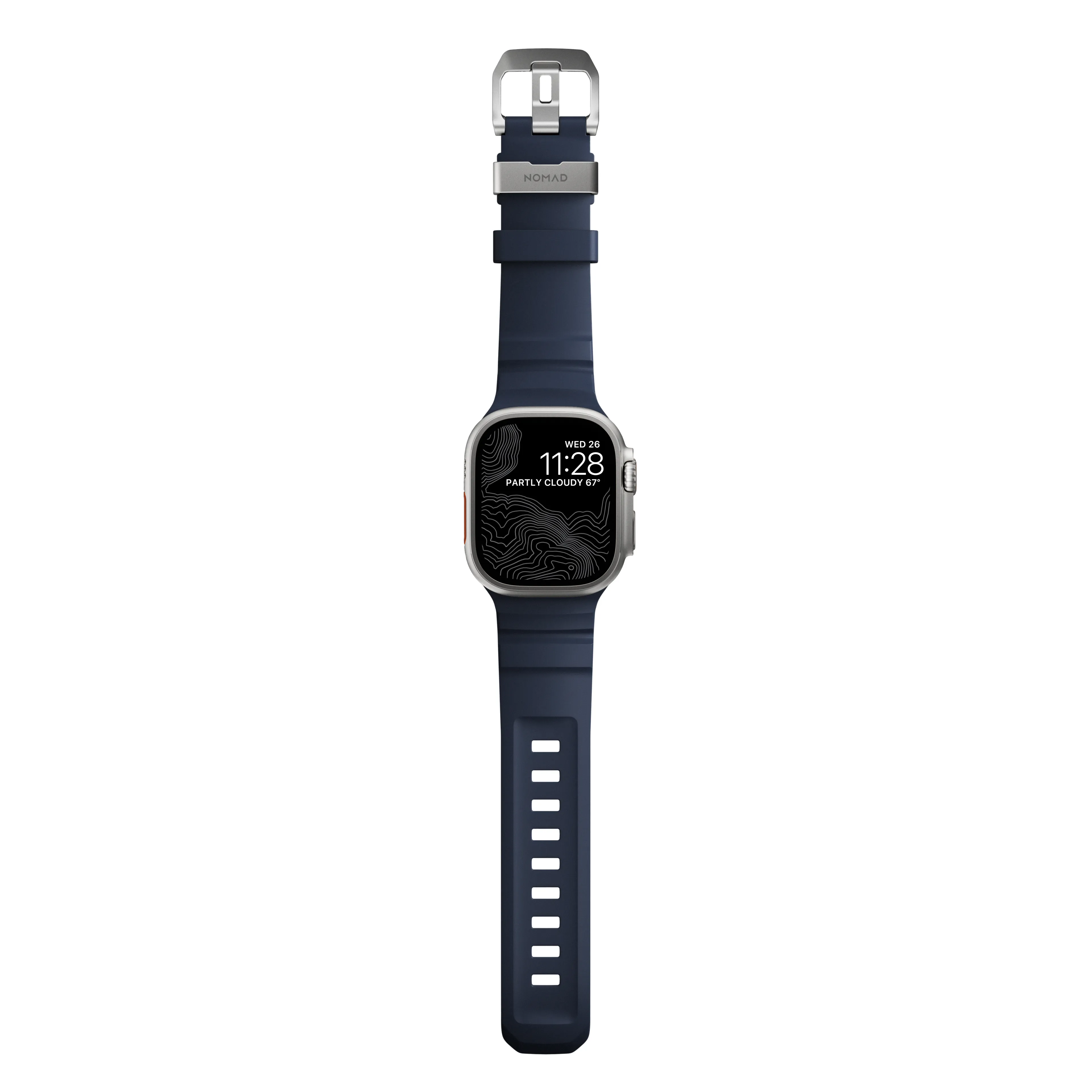 NOMAD Rocky Point Apple Watch 44/45/46/49mm gumi sportszíj - mélykék