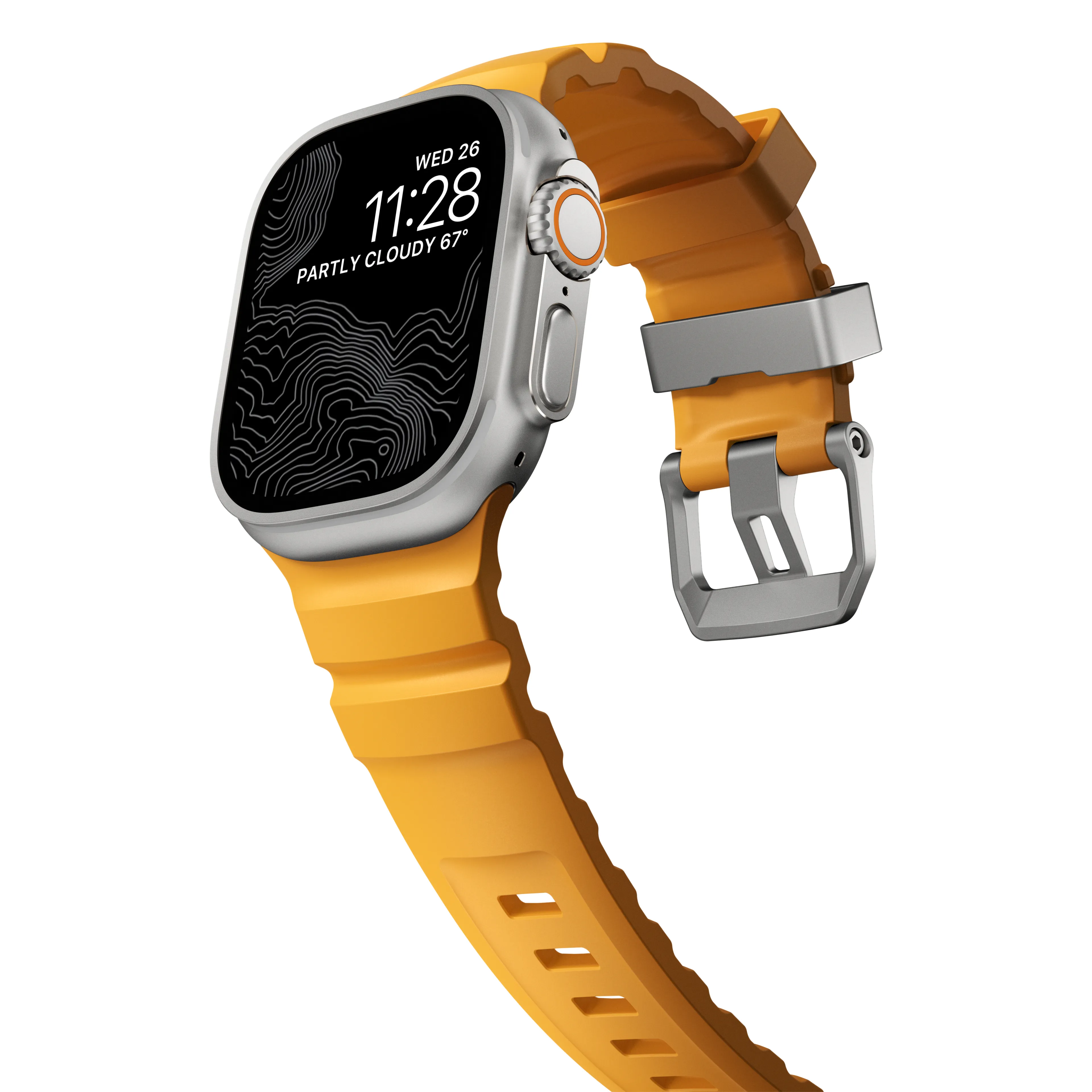 NOMAD Rocky Point Apple Watch 44/45/46/49mm gumi sportszíj - sárga