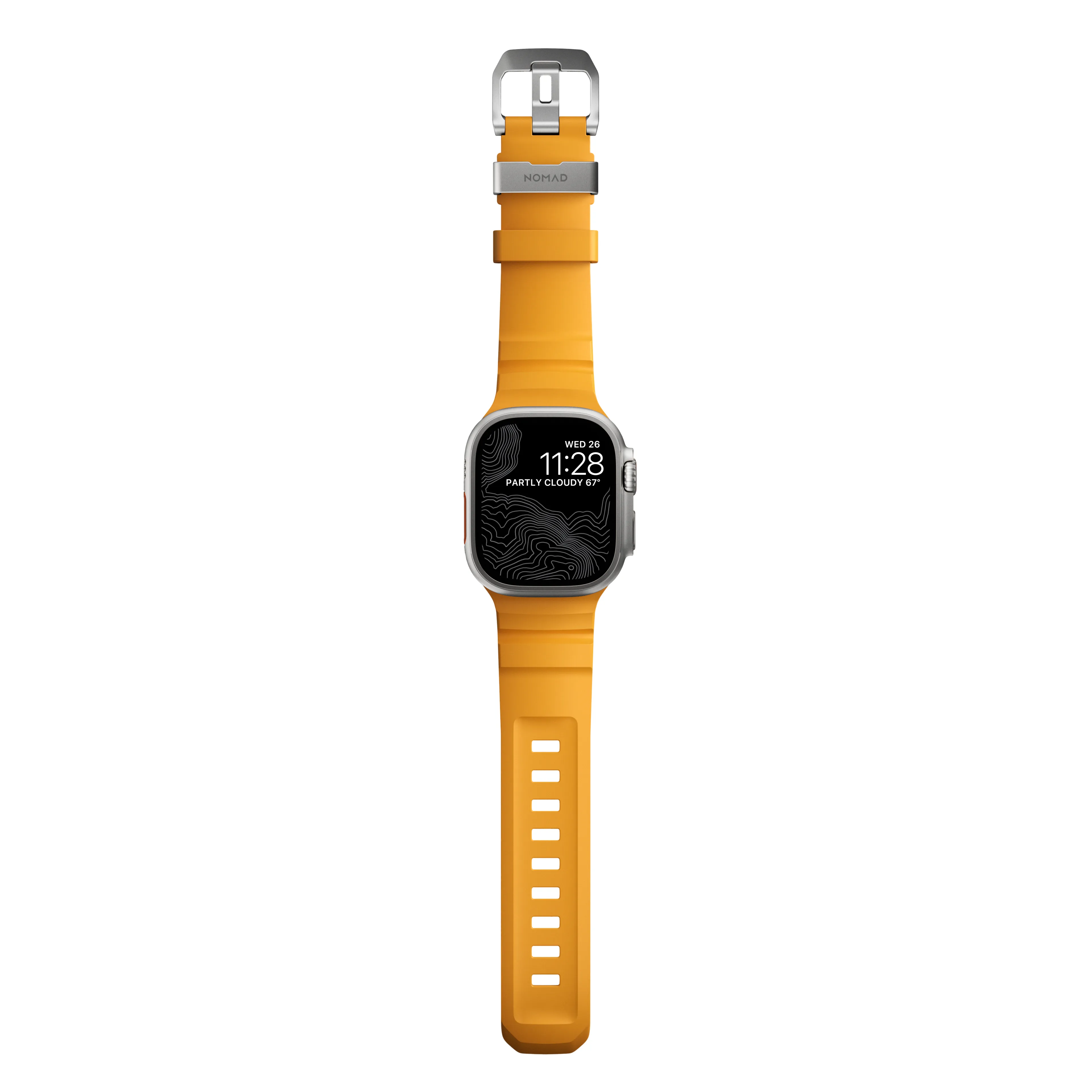 NOMAD Rocky Point Apple Watch 44/45/46/49mm gumi sportszíj - sárga