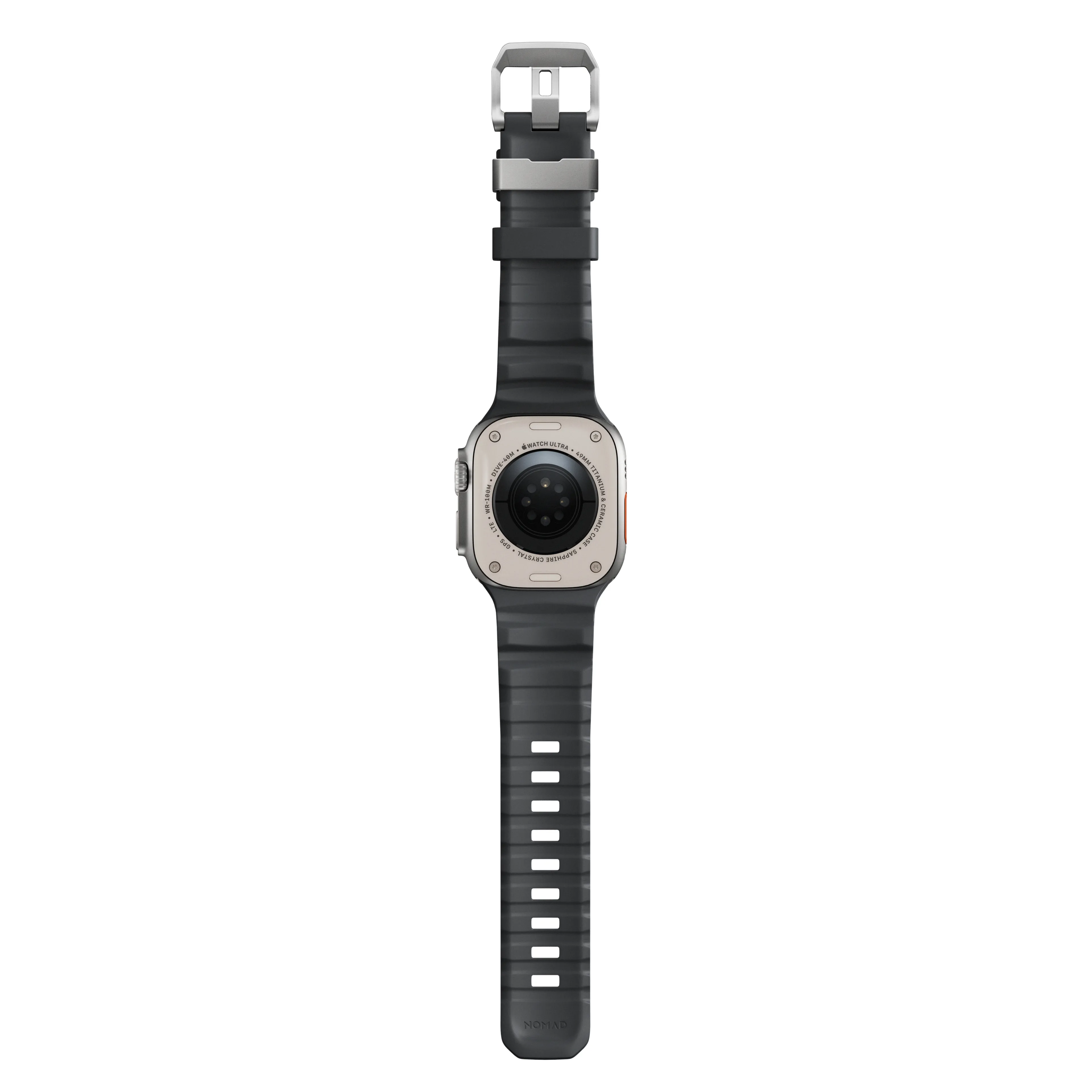 NOMAD Rocky Point Apple Watch 44/45/46/49mm gumi sportszíj - viharszürke