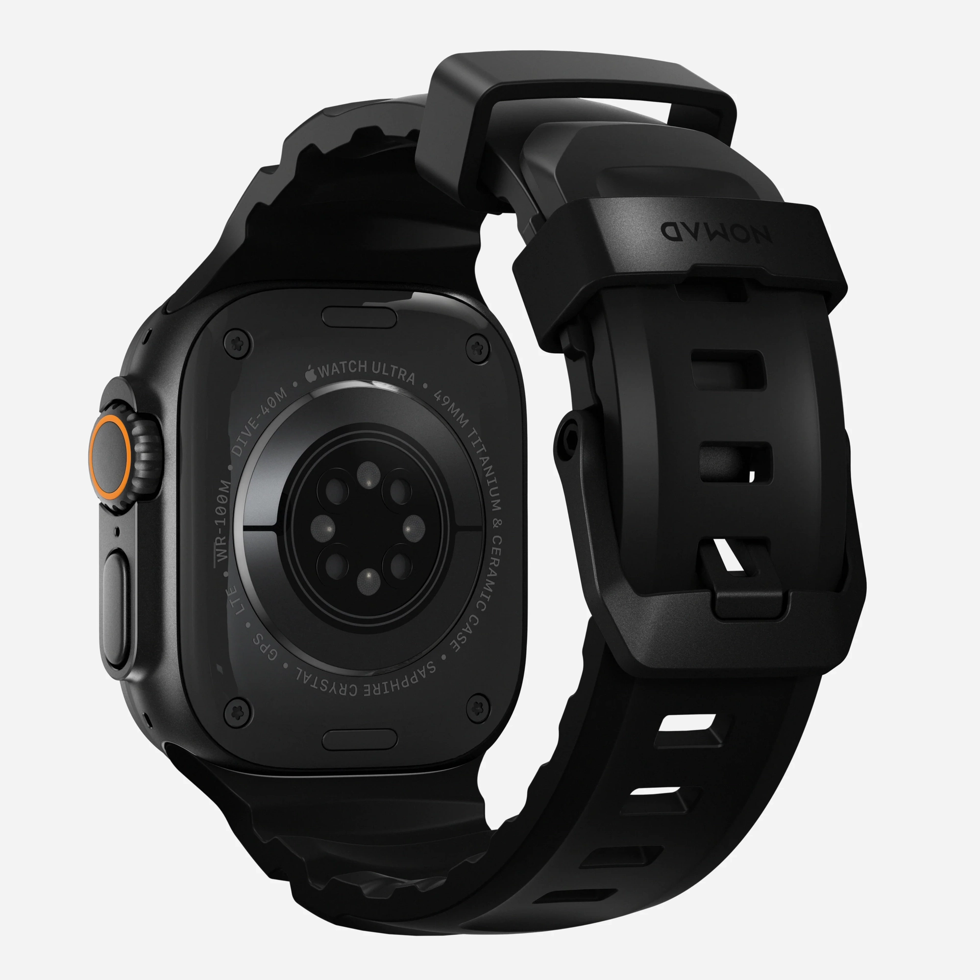 NOMAD Rocky Point Apple Watch 44/45/46/49mm gumi sportszíj - szénfekete