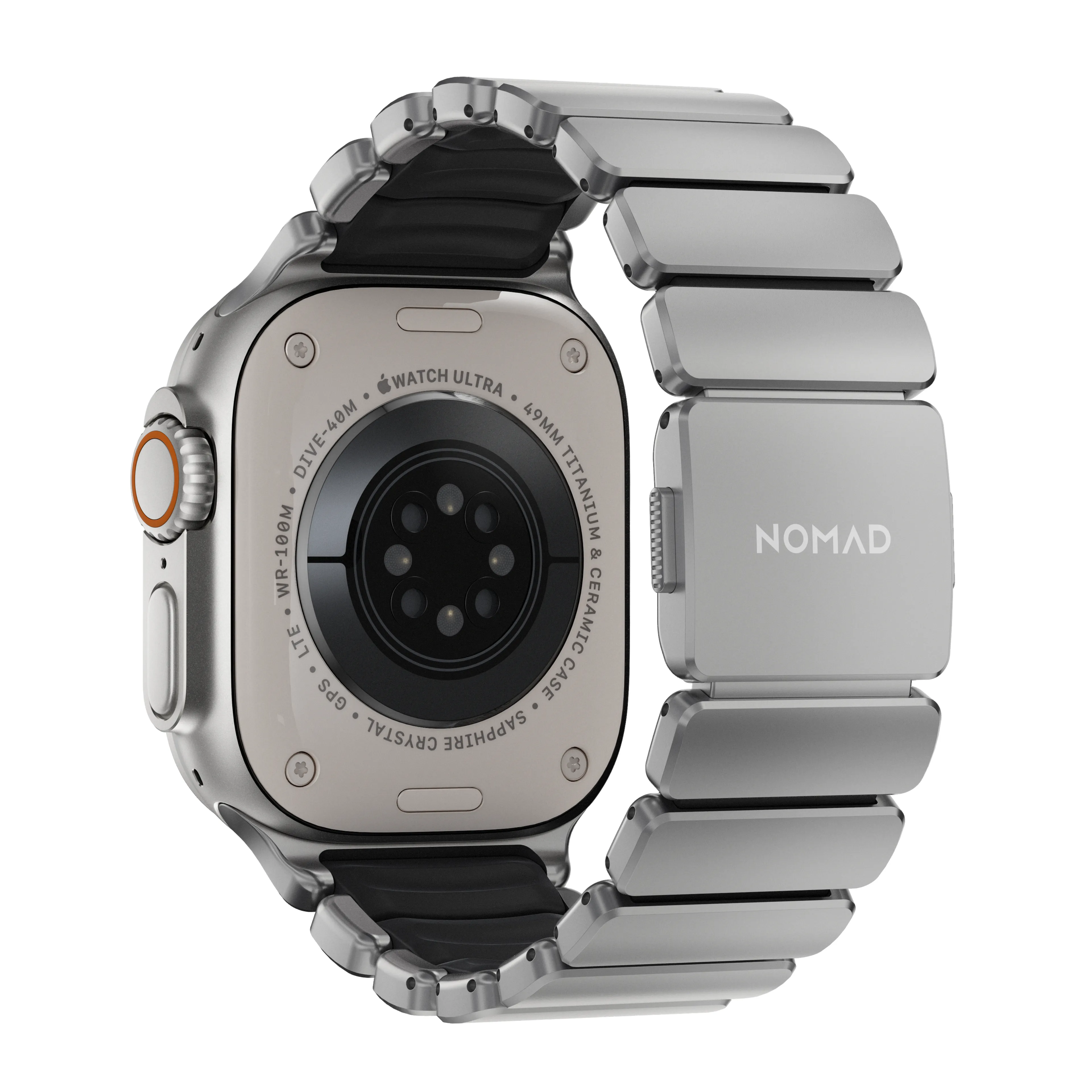 NOMAD Stratos Apple Watch 44/45/46/49mm-es titán szíj - natúr titán