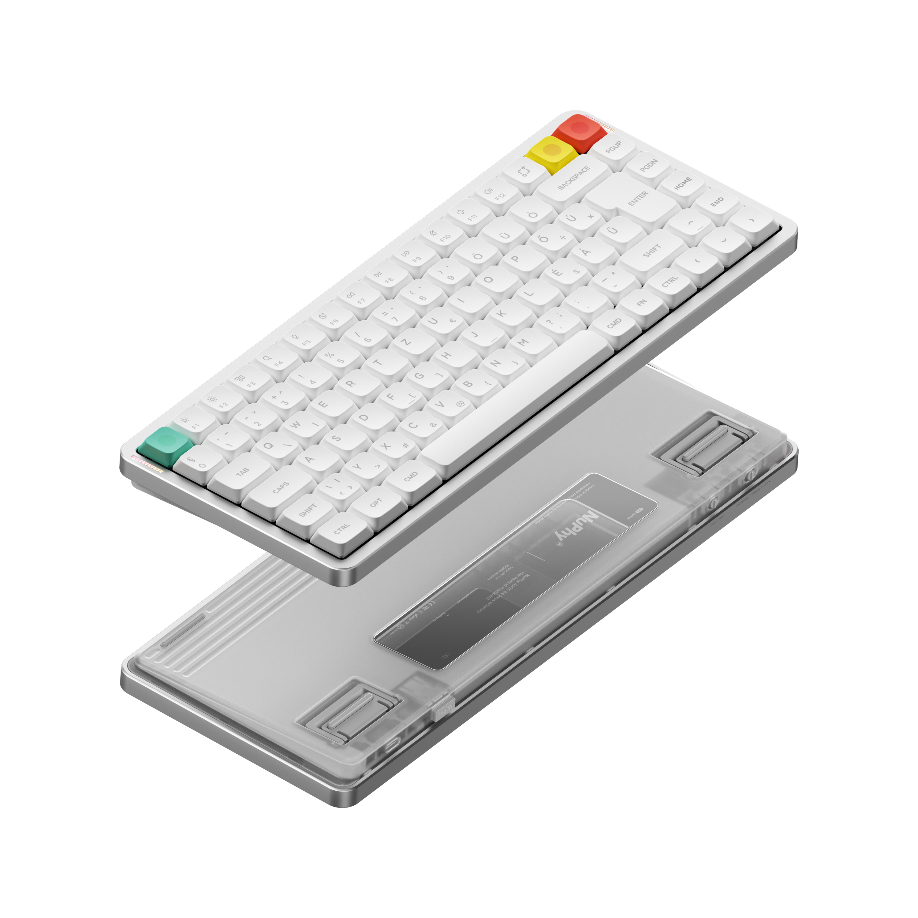 NuPhy Air75 V3 vezeték nélküli Gateron Red nano mechanikus magyar billentyűzet - fehér