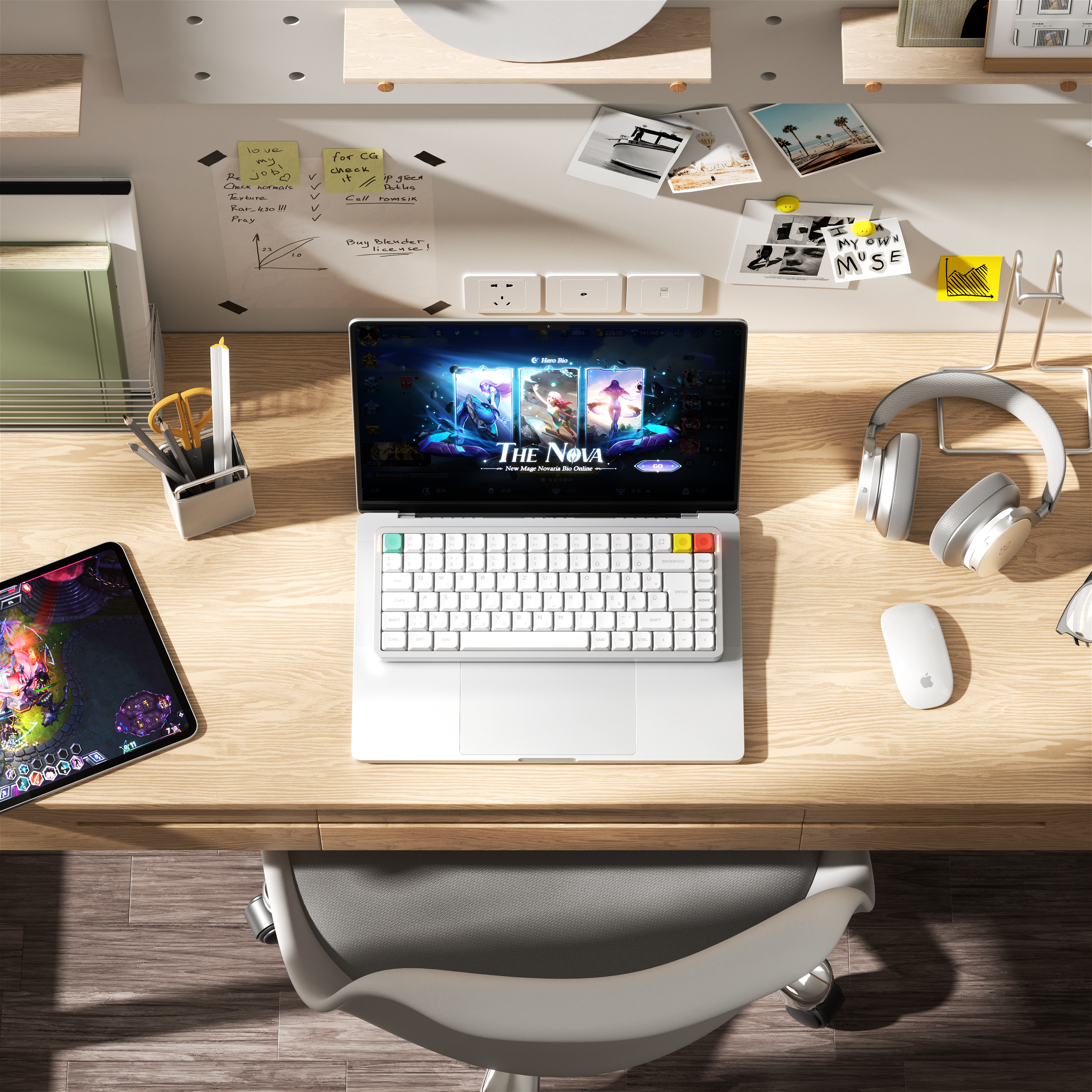 NuPhy Air75 V3 vezeték nélküli Gateron Red nano mechanikus magyar billentyűzet - fehér