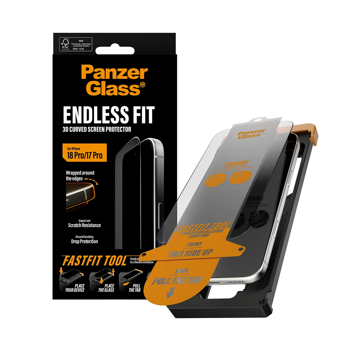 PanzerGlass Endless Fit 3D Curve iPhone 18 Pro / 17 Pro kijelzővédő üvegfólia
