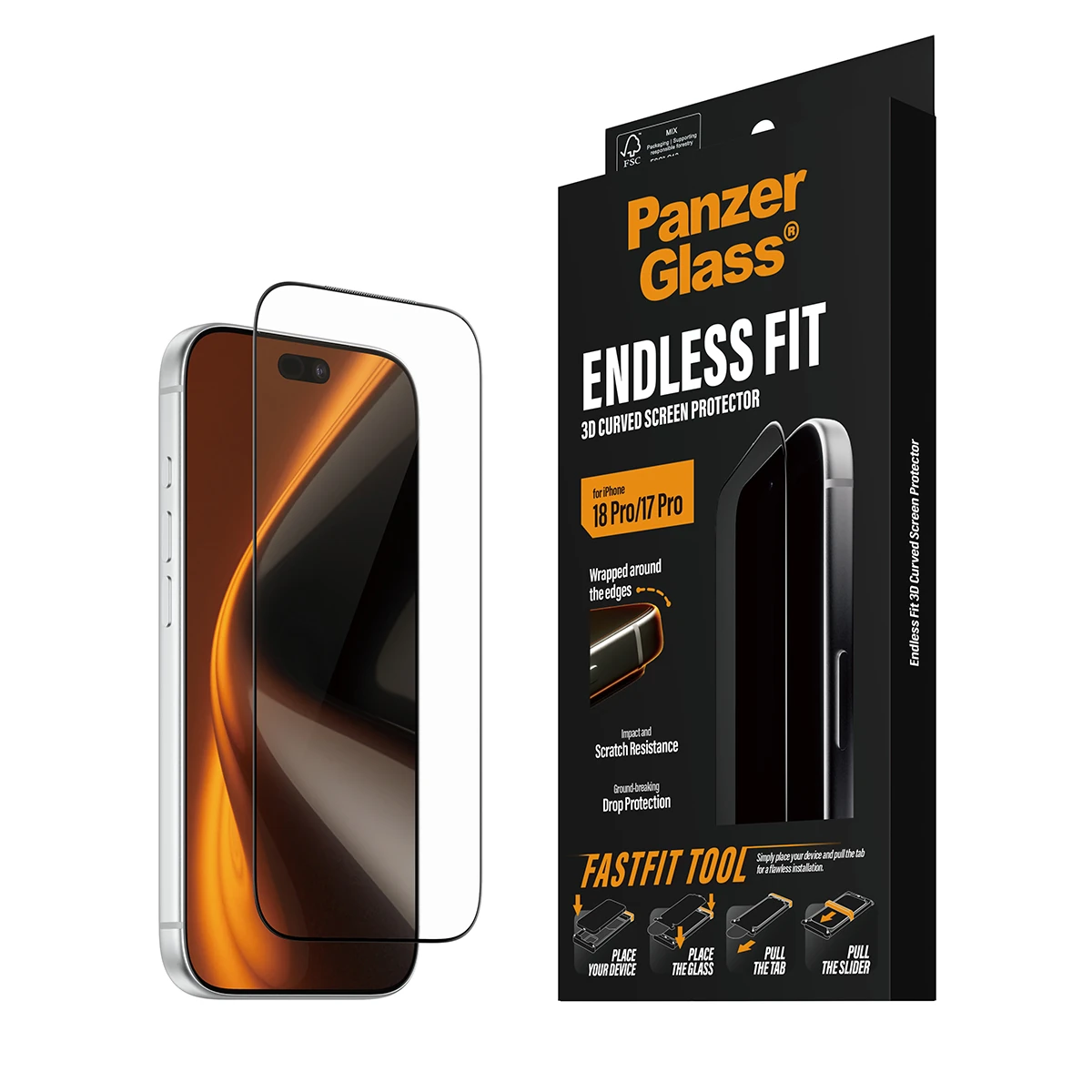 PanzerGlass Endless Fit 3D Curve iPhone 18 Pro / 17 Pro kijelzővédő üvegfólia