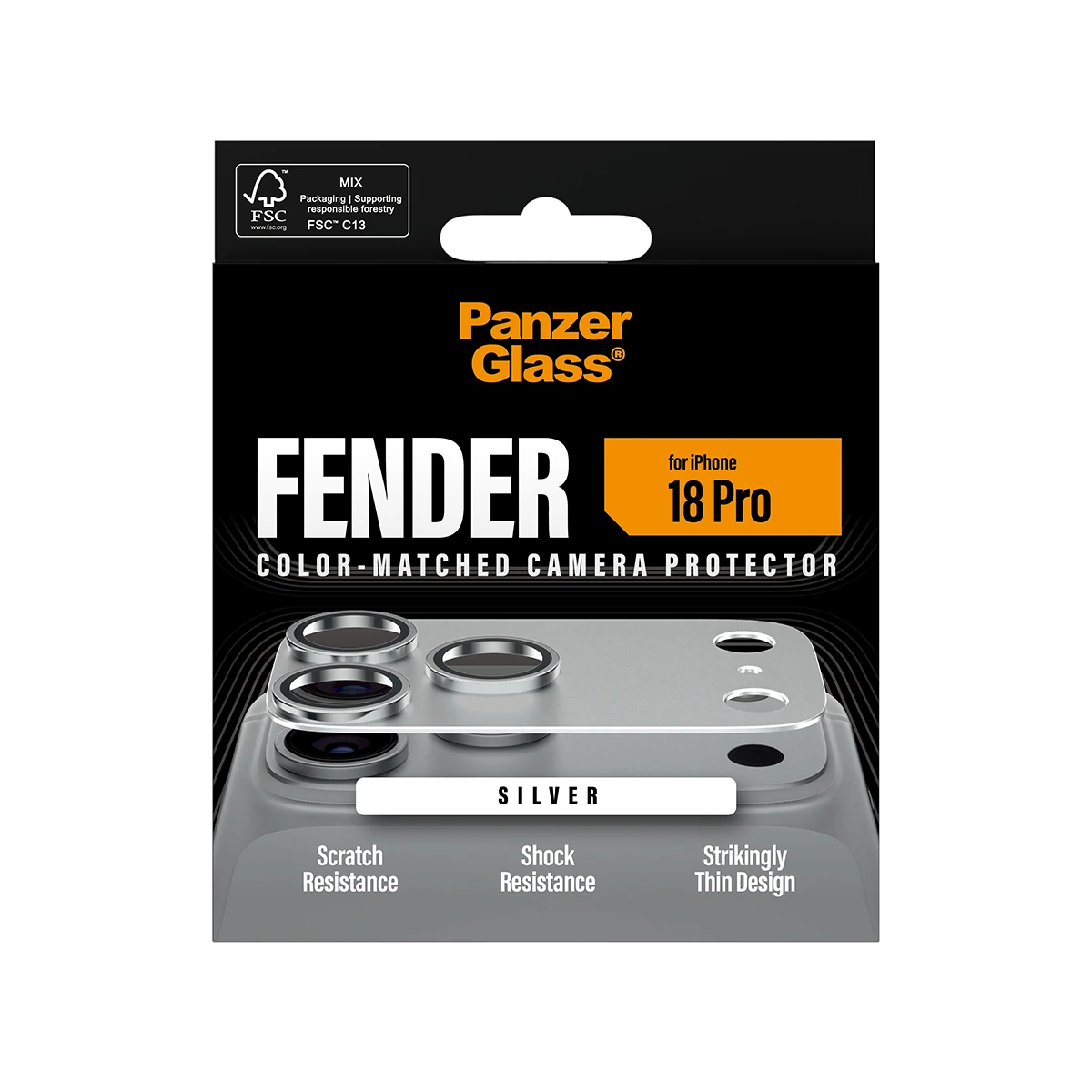 PanzerGlass Fender iPhone 18 Pro kameralencse-védő - ezüst
