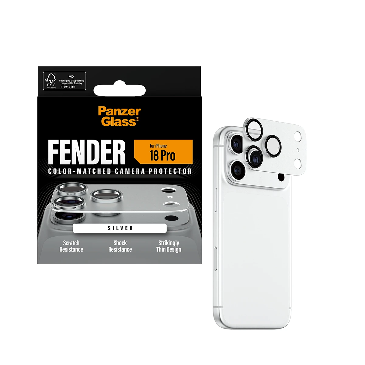 PanzerGlass Fender iPhone 18 Pro kameralencse-védő - ezüst