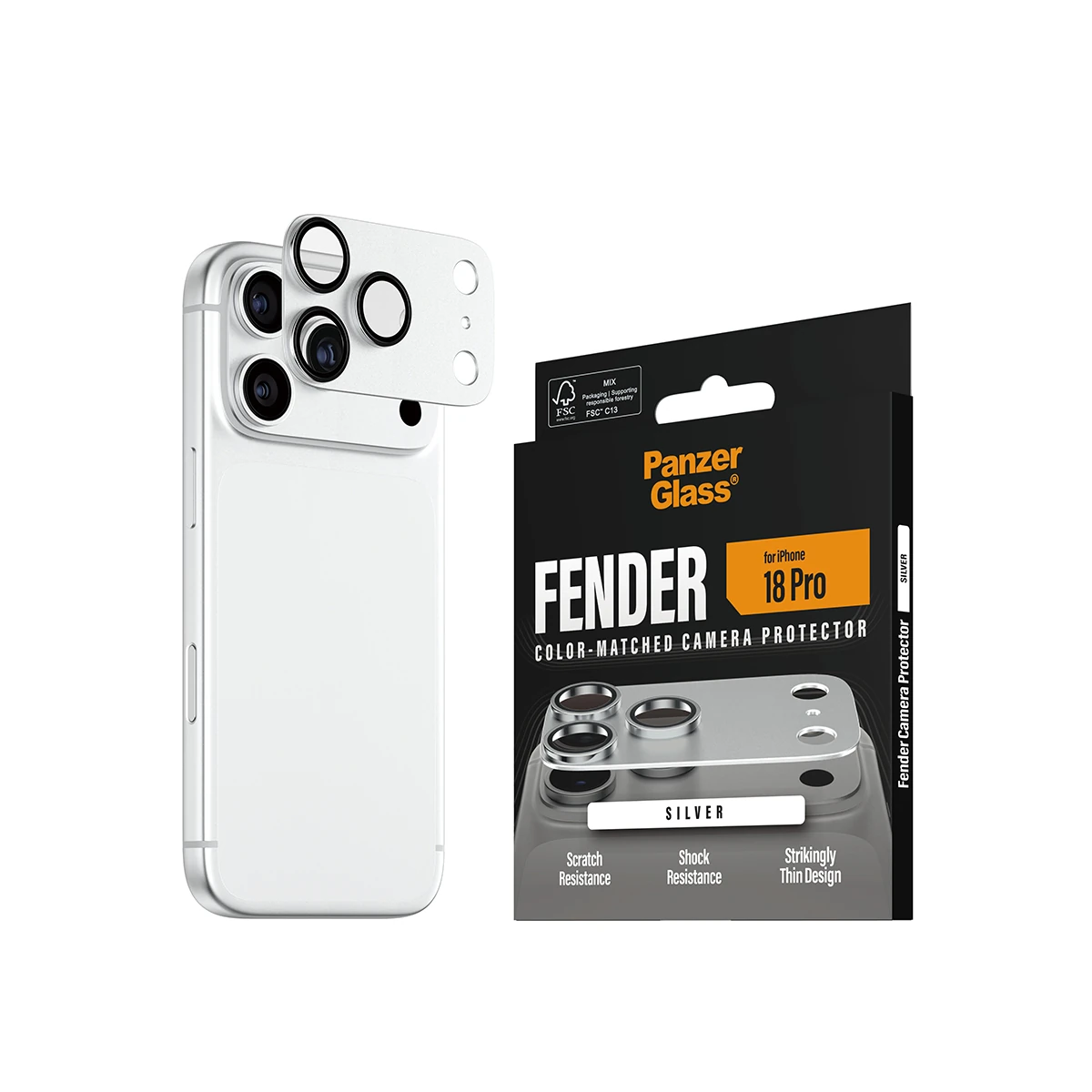 PanzerGlass Fender iPhone 18 Pro kameralencse-védő - ezüst