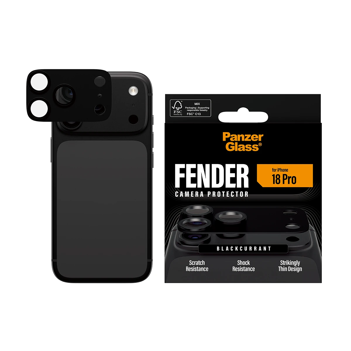 PanzerGlass Fender iPhone 18 Pro kameralencse-védő - fekete