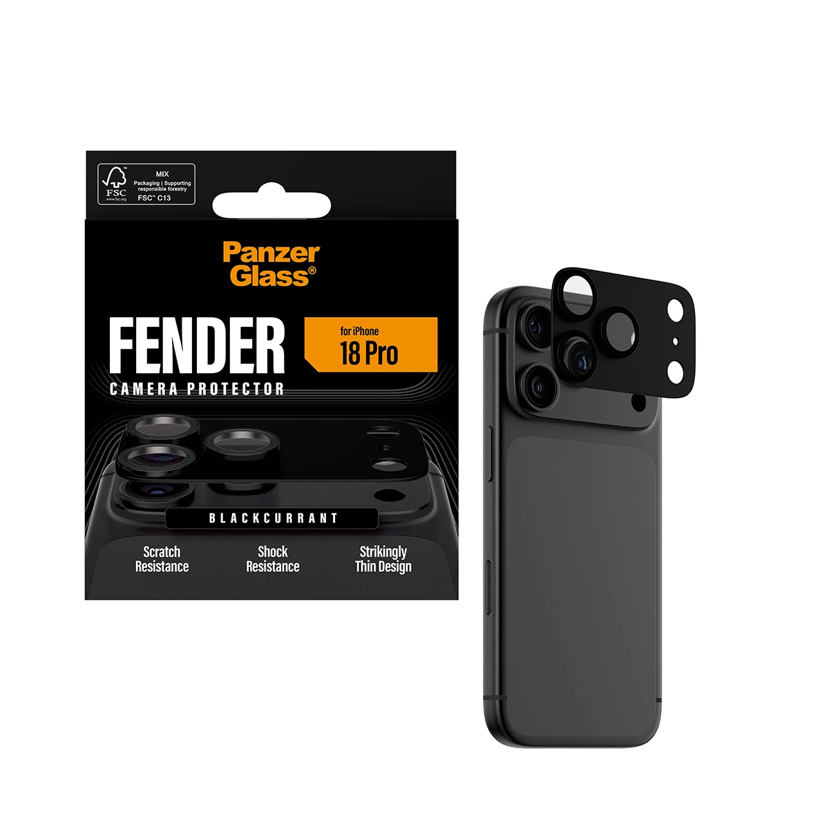 PanzerGlass Fender iPhone 18 Pro kameralencse-védő - fekete