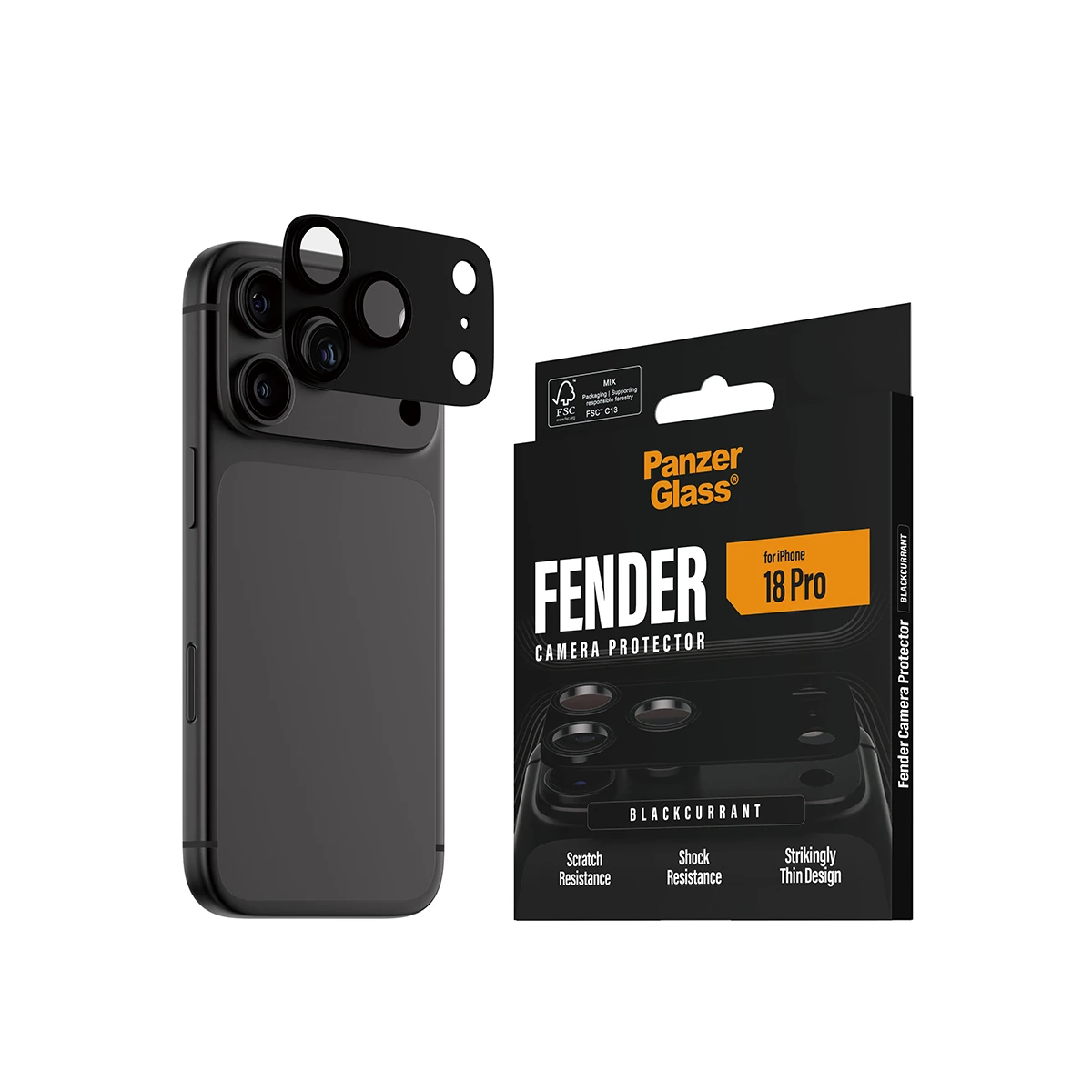 PanzerGlass Fender iPhone 18 Pro kameralencse-védő - fekete