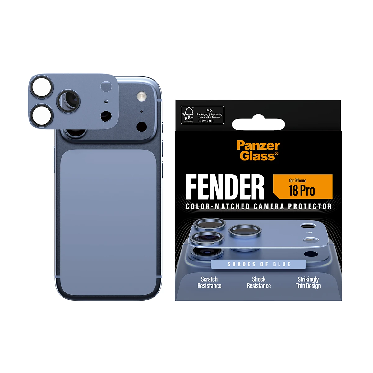 PanzerGlass Fender iPhone 18 Pro kameralencse-védő - kék