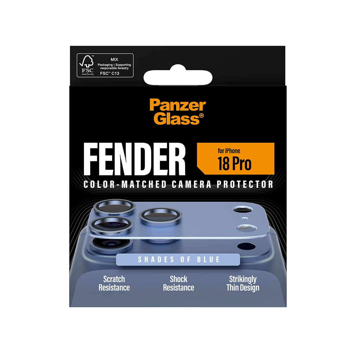 PanzerGlass Fender iPhone 18 Pro kameralencse-védő - kék
