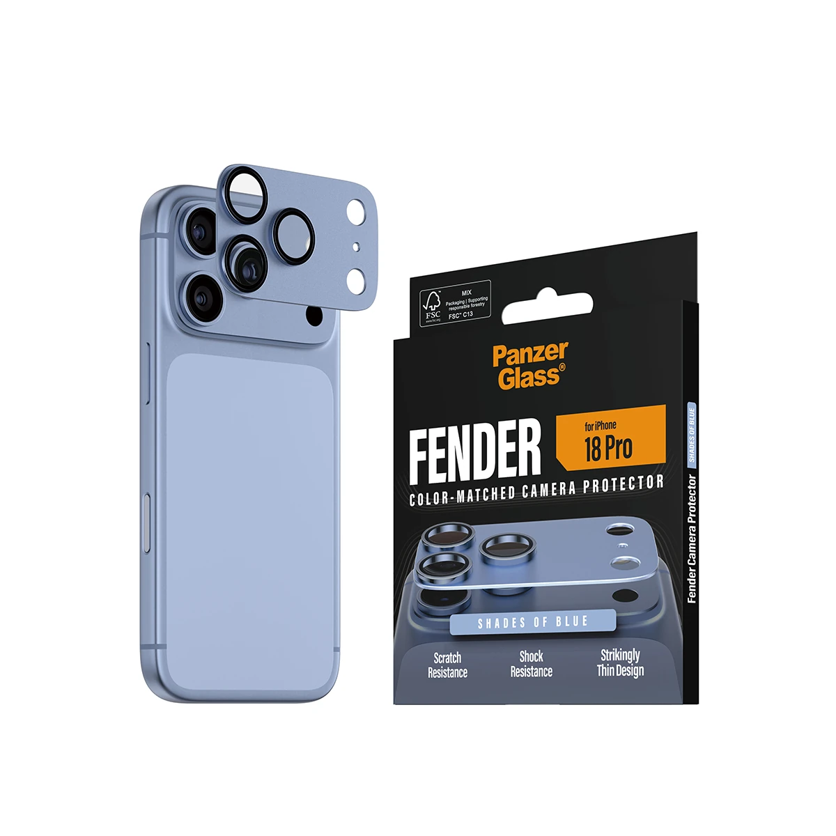 PanzerGlass Fender iPhone 18 Pro kameralencse-védő - kék