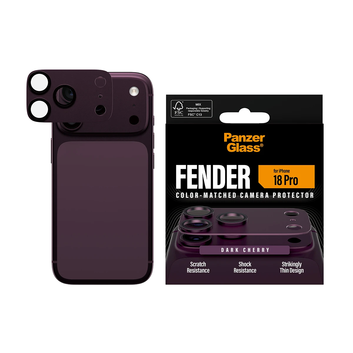 PanzerGlass Fender iPhone 18 Pro kameralencse-védő - sötétlila