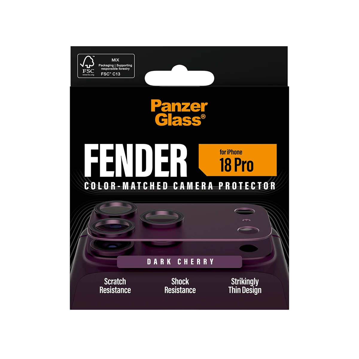 PanzerGlass Fender iPhone 18 Pro kameralencse-védő - sötétlila
