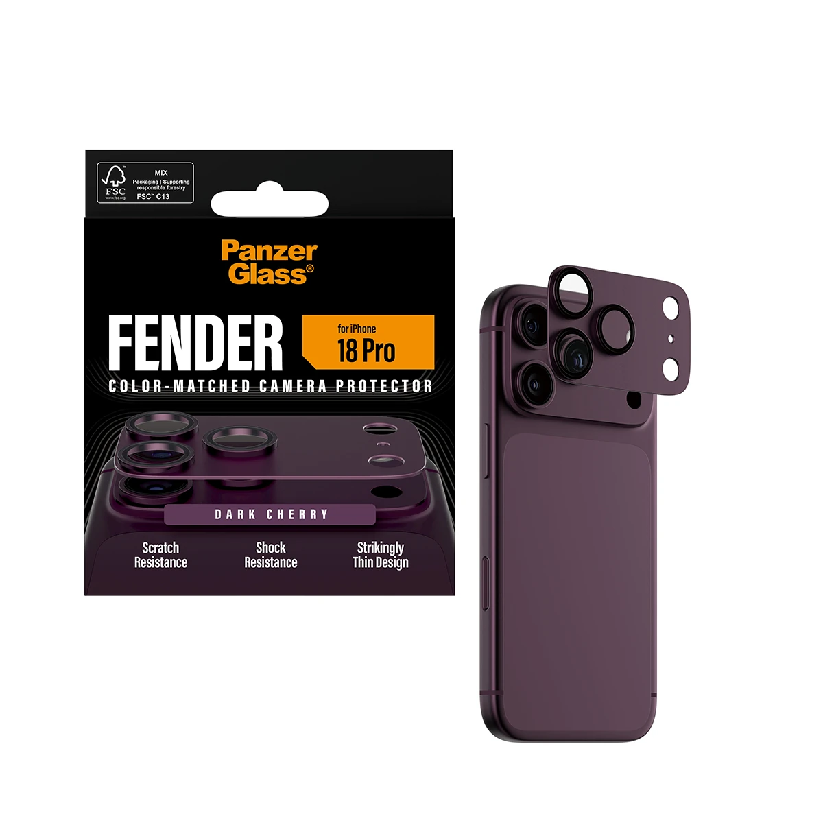 PanzerGlass Fender iPhone 18 Pro kameralencse-védő - sötétlila