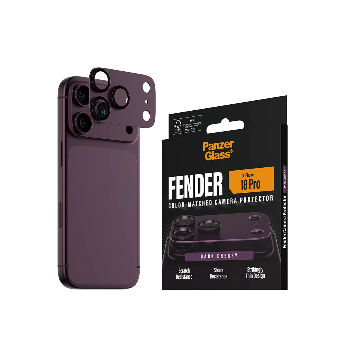 PanzerGlass Fender iPhone 18 Pro kameralencse-védő - sötétlila