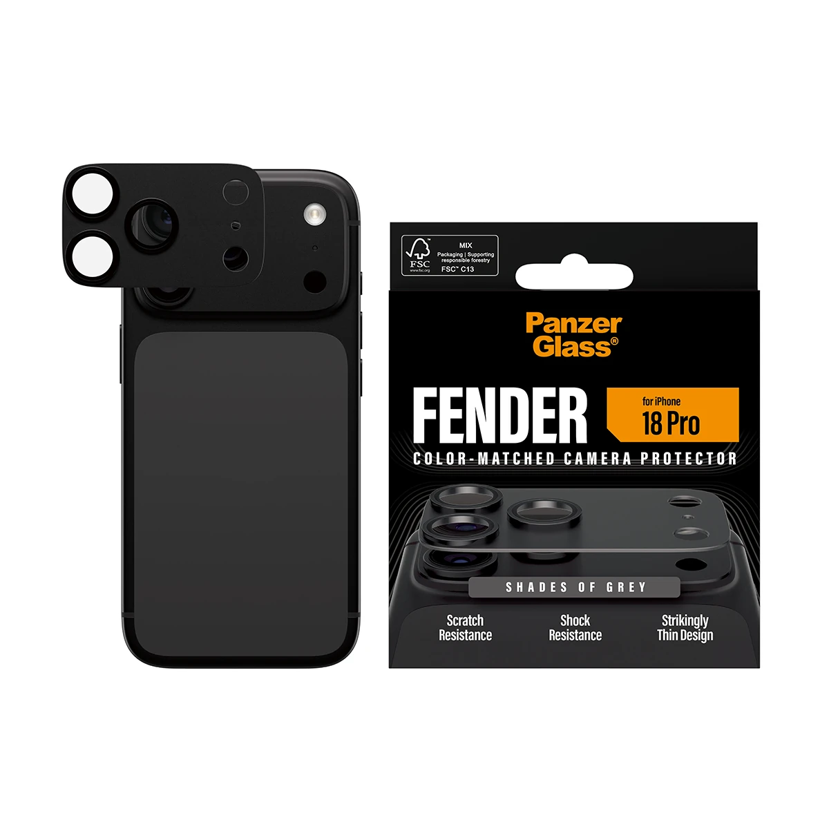 PanzerGlass Fender iPhone 18 Pro kameralencse-védő - szürke